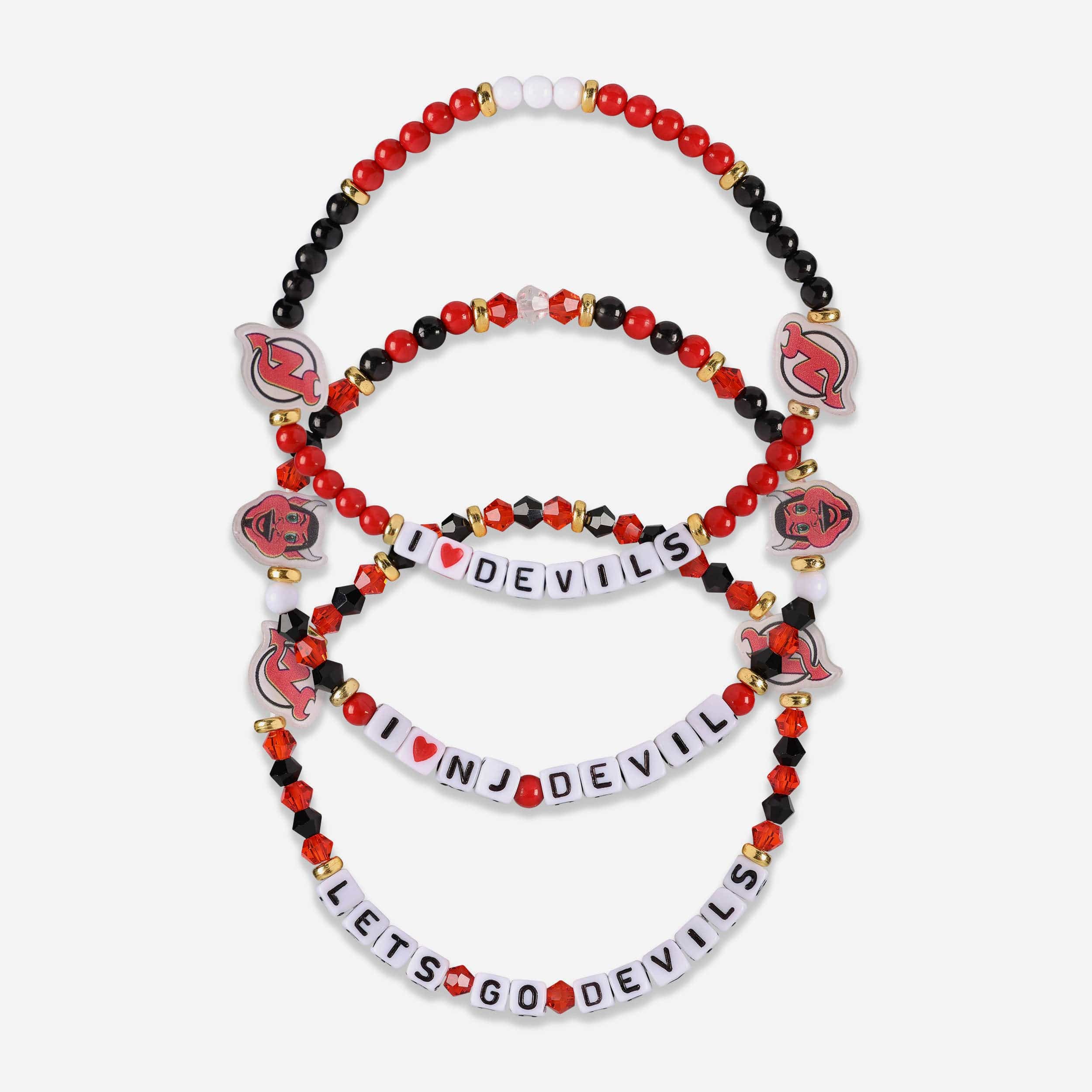 New Jersey Devils 3 Pack Friendship Bracelet