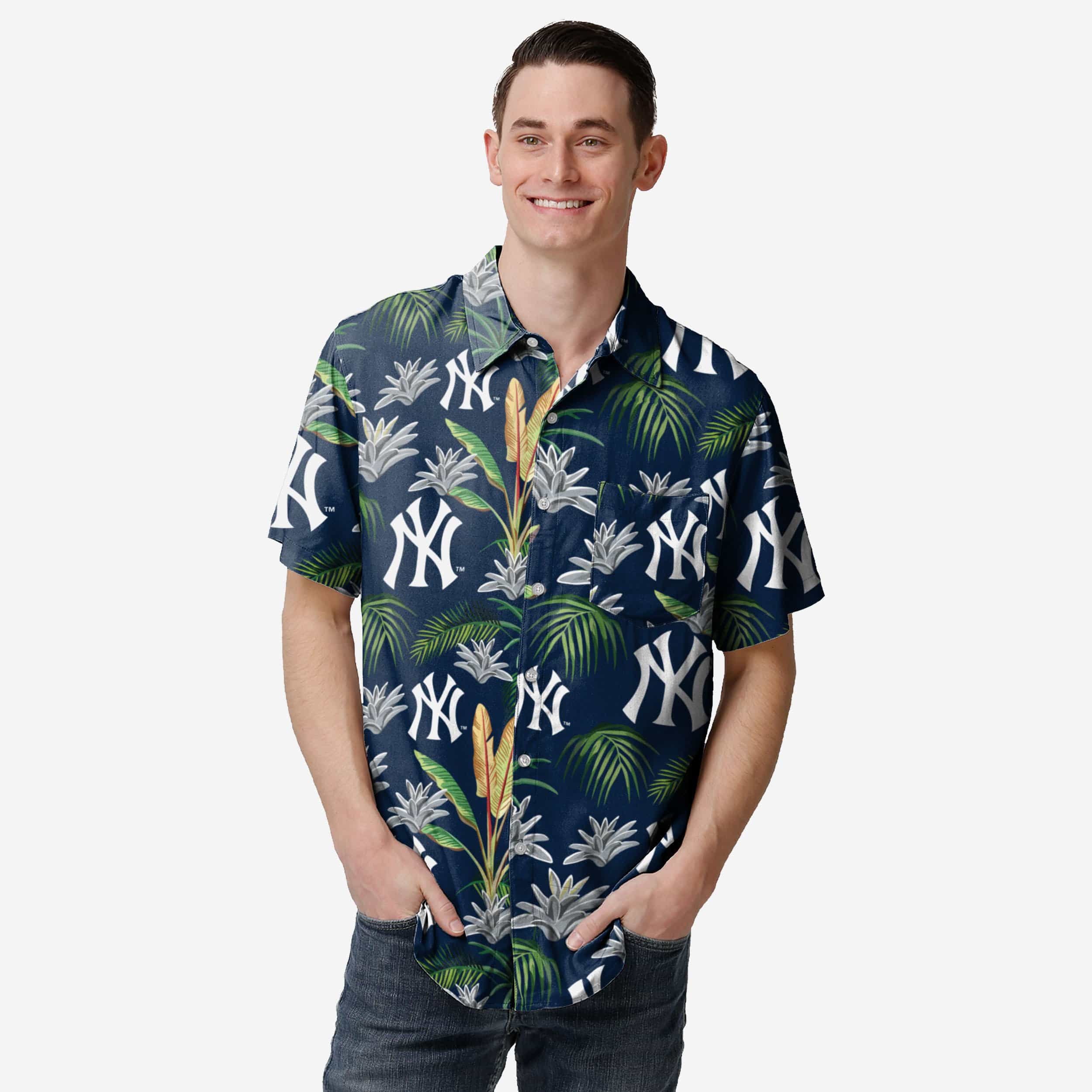New York Yankees Victory Vacay Button Up Shirt