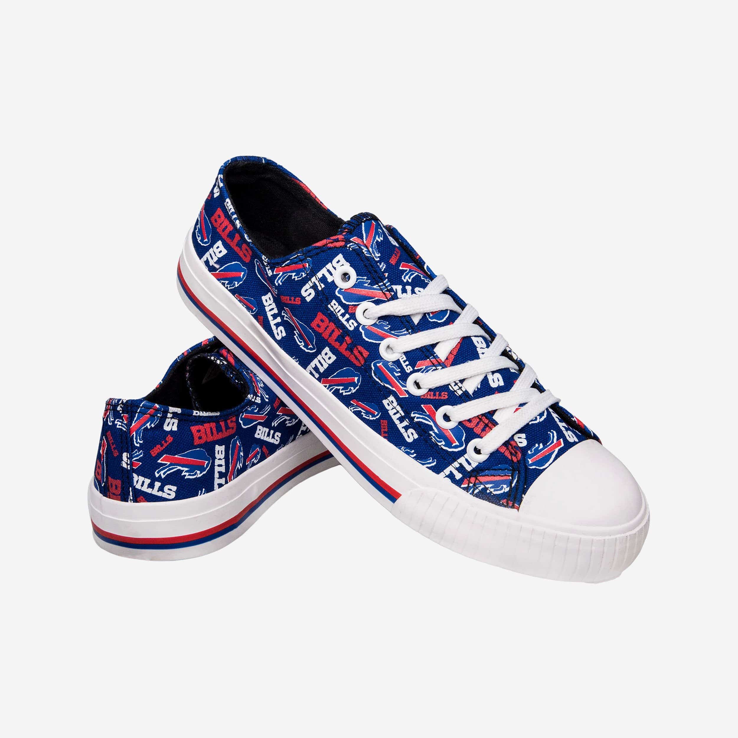 Buffalo Bills Womens Low Top Repeat Print Canvas Shoe 4 Buffalo Bills Womens Low Top Repeat Print Canvas Shoe