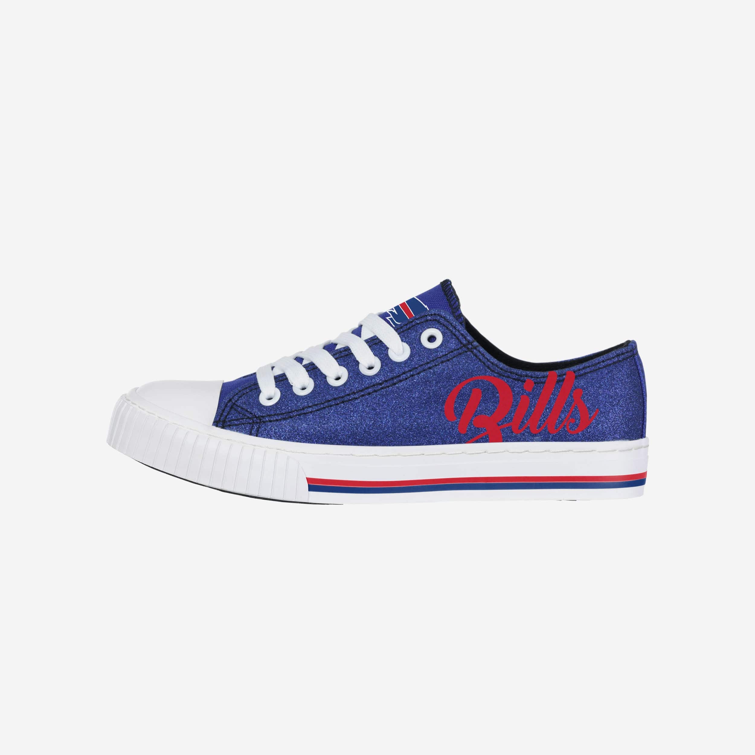 Buffalo Bills Womens Color Glitter Low Top Canvas Shoes