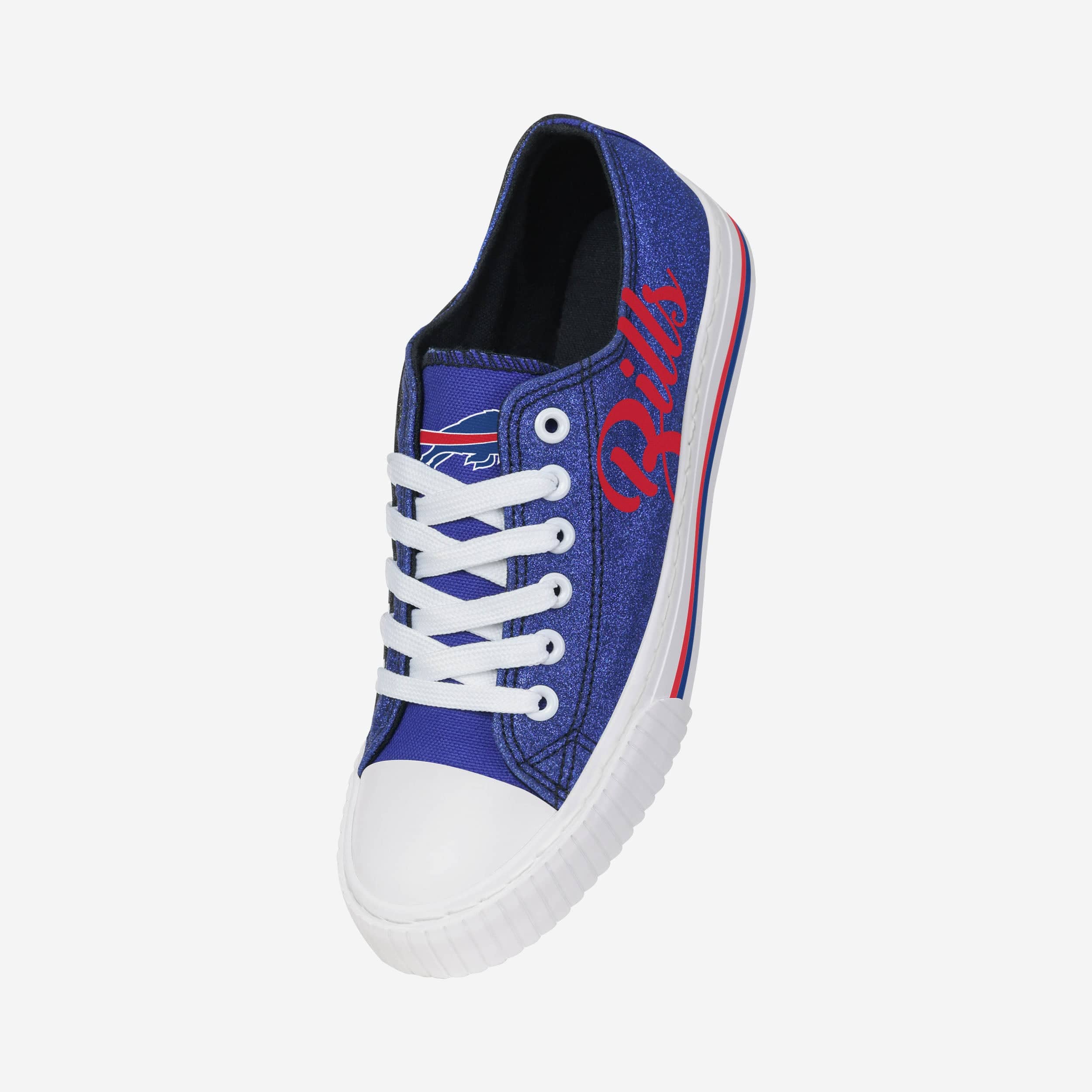 Buffalo Bills Womens Color Glitter Low Top Canvas Shoes 2 Buffalo Bills Womens Color Glitter Low Top Canvas Shoes