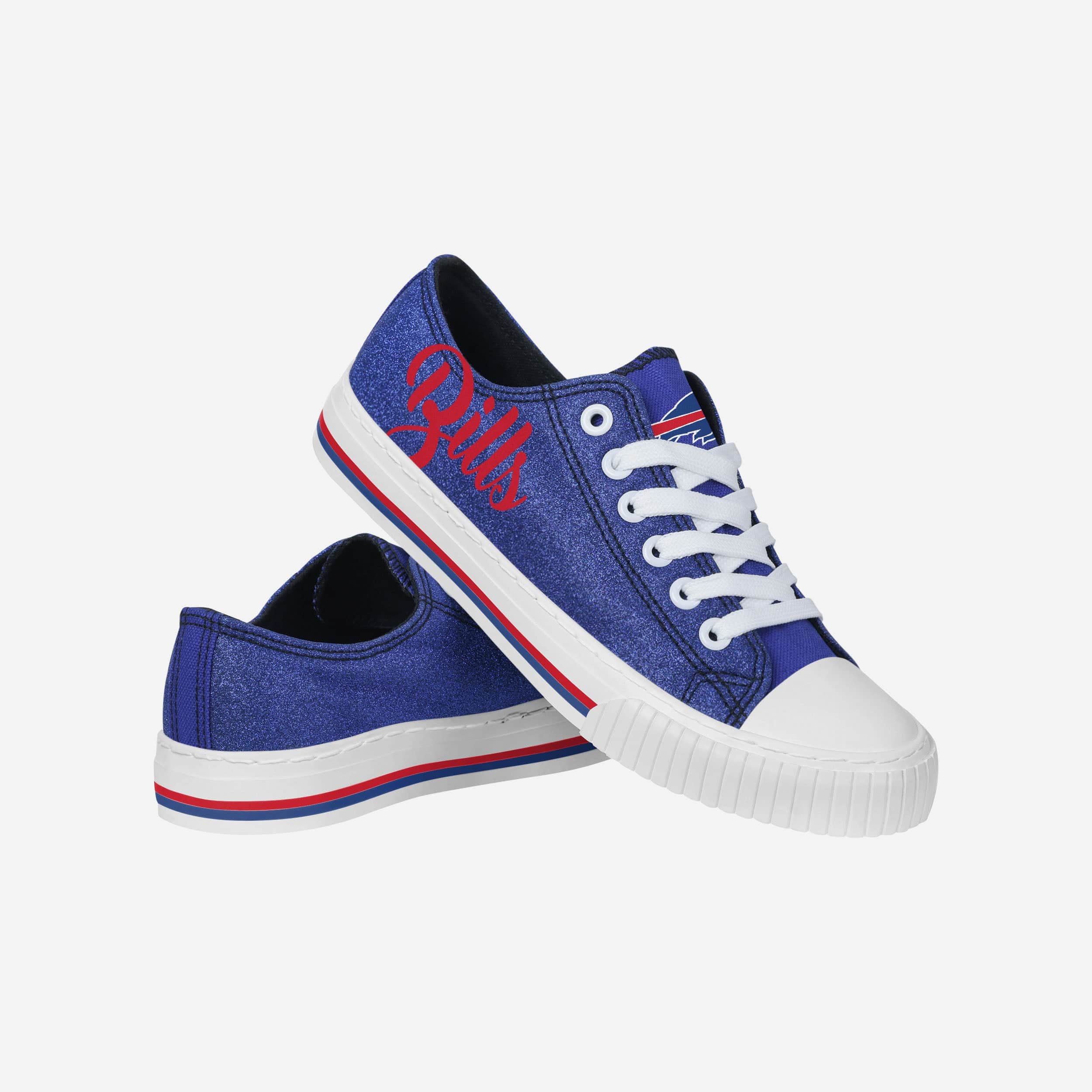 Buffalo Bills Womens Color Glitter Low Top Canvas Shoes 4 Buffalo Bills Womens Color Glitter Low Top Canvas Shoes