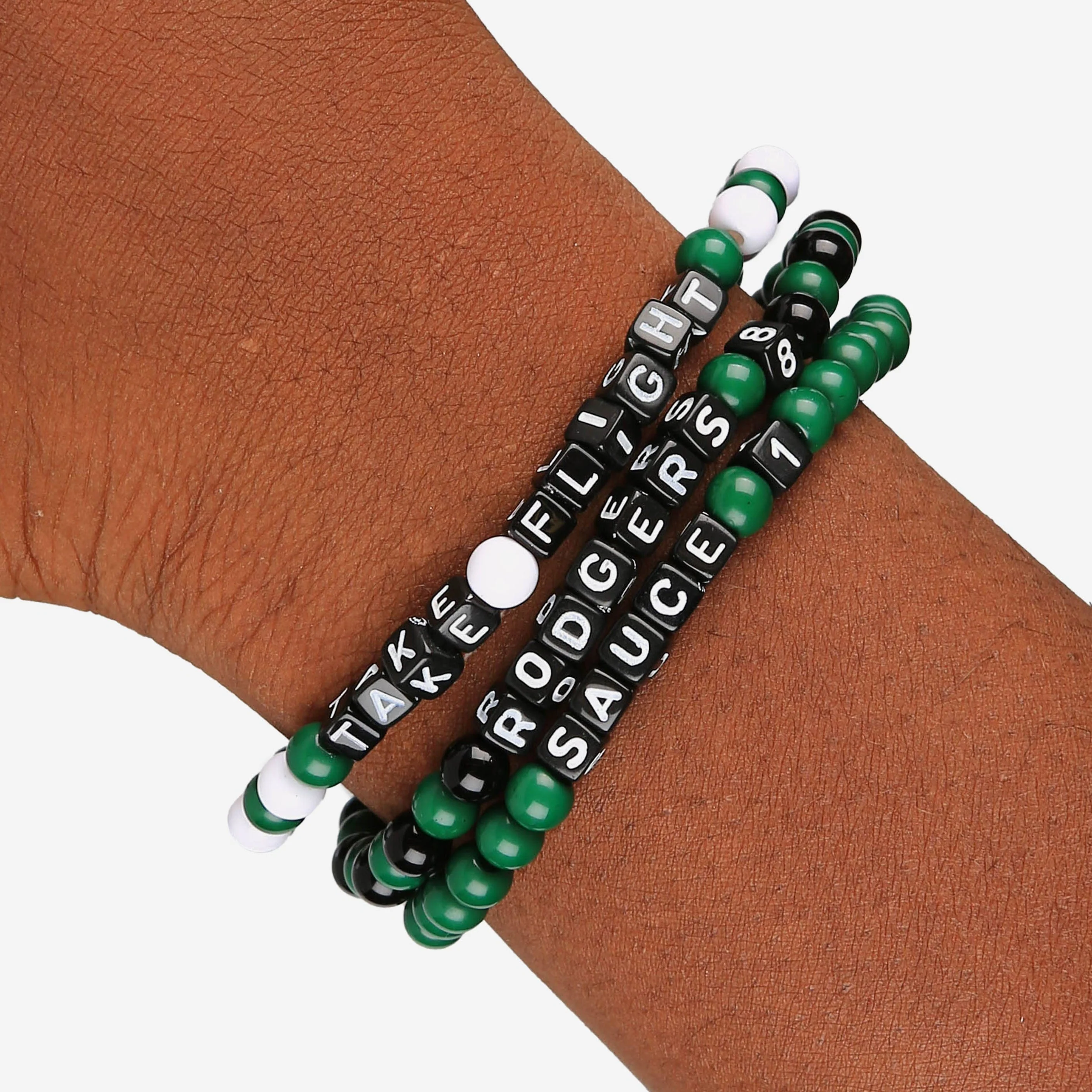 Aaron Rodgers & Sauce Gardner New York Jets 3 Pack Player Beaded Friendship Bracelet 4 Aaron Rodgers & Sauce Gardner New York Jets 3 Pack Player Beaded Friendship Bracelet