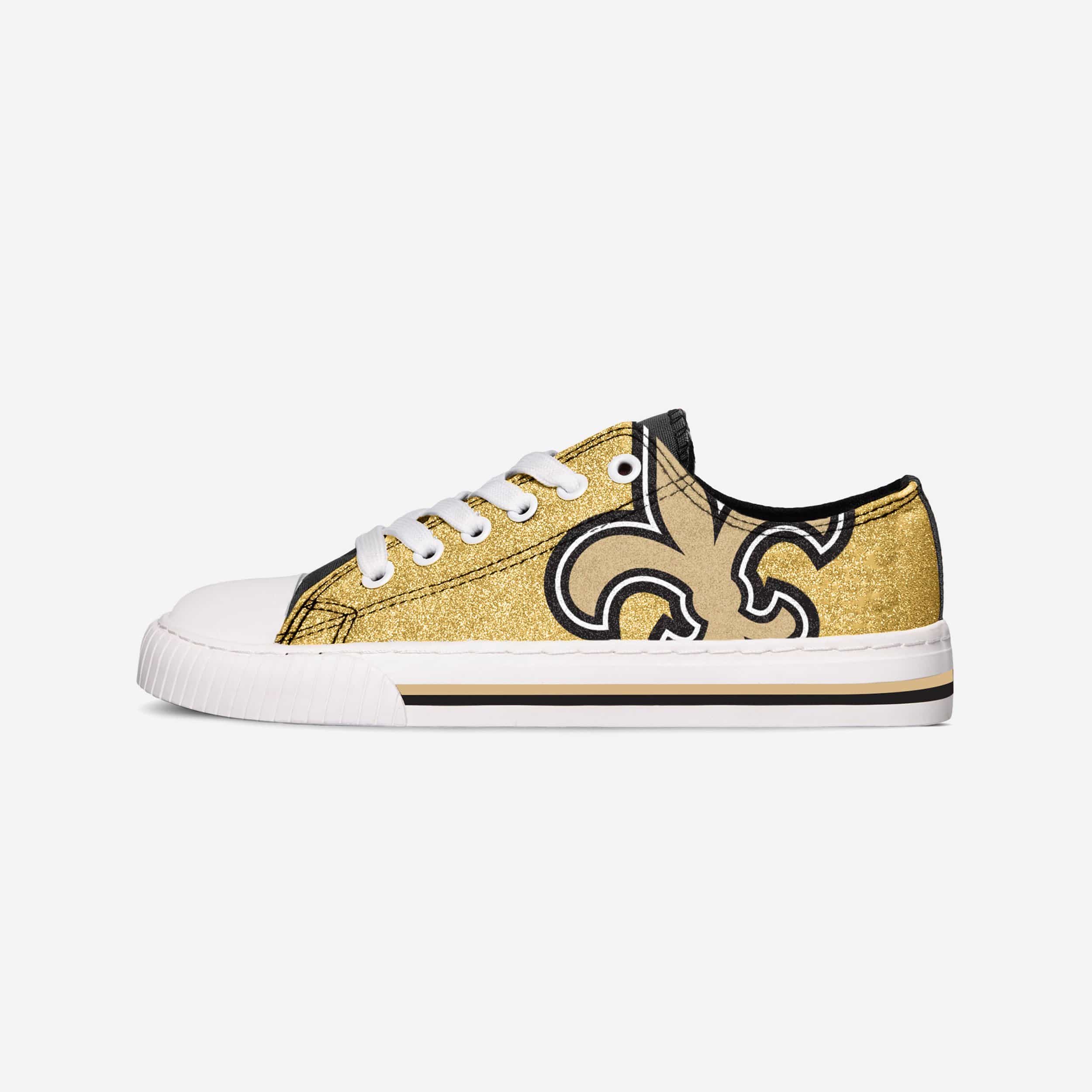 New Orleans Saints Womens Glitter Low Top Canvas Shoe 1 New Orleans Saints Womens Glitter Low Top Canvas Shoe