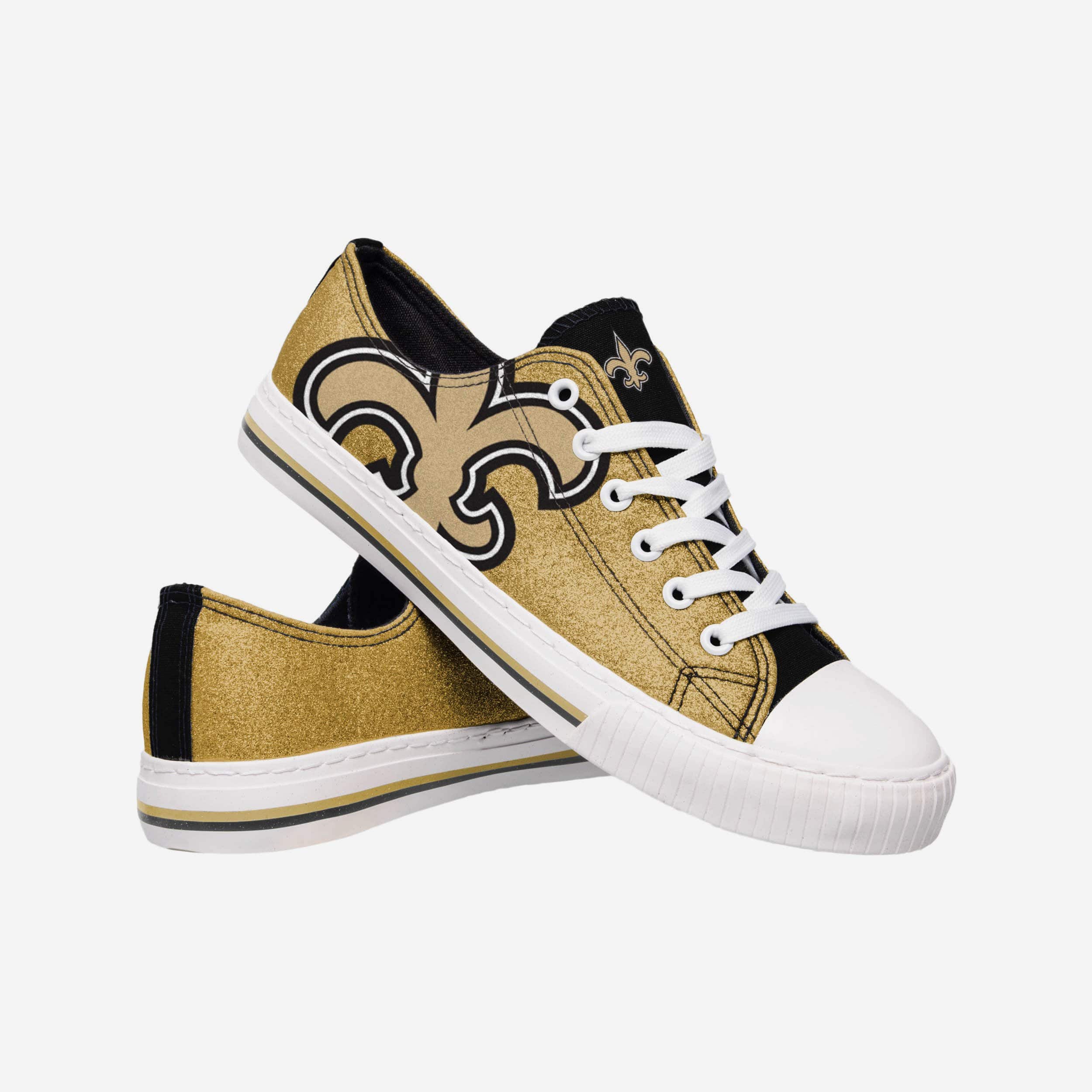 New Orleans Saints Womens Glitter Low Top Canvas Shoe 3 New Orleans Saints Womens Glitter Low Top Canvas Shoe