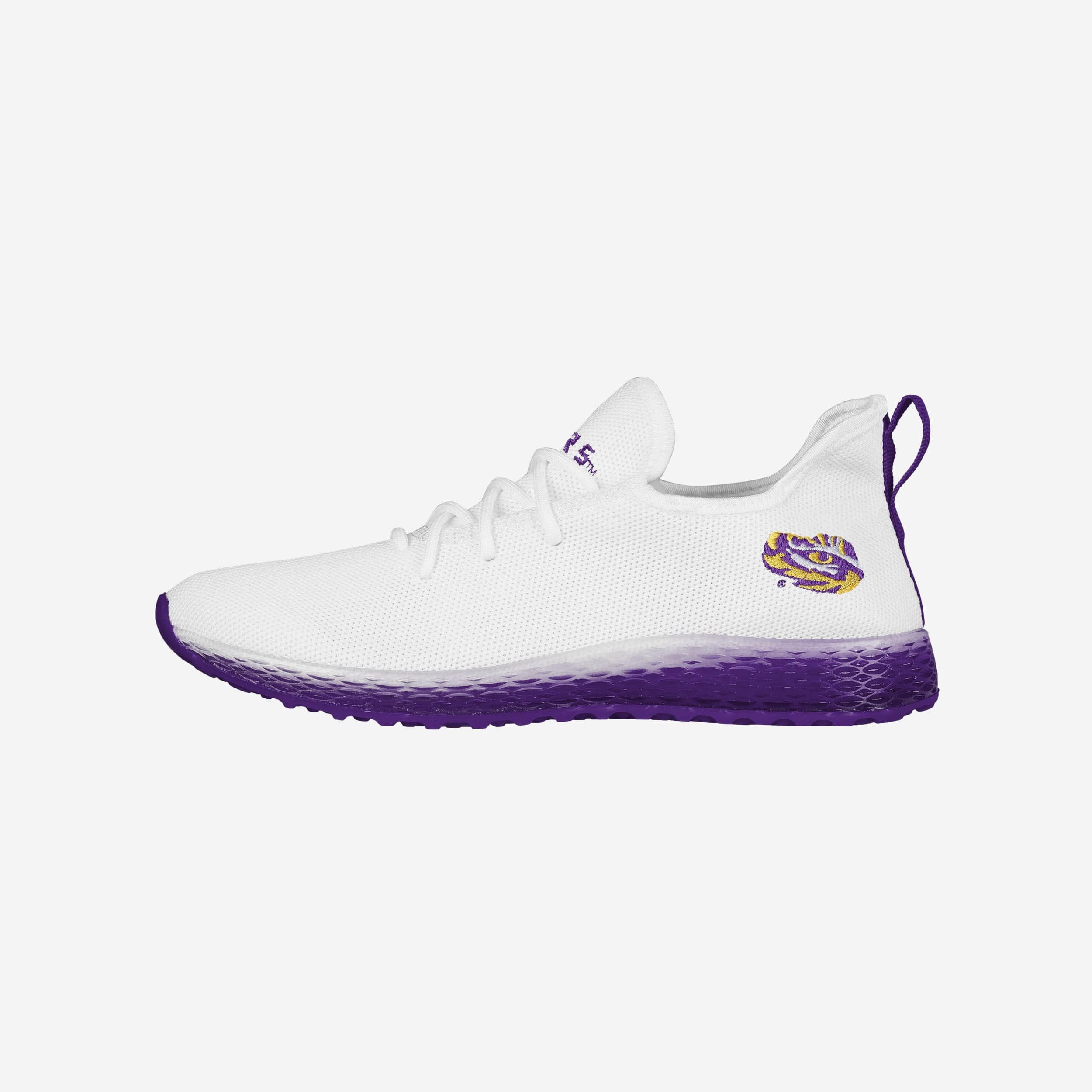 LSU Tigers Gradient Midsole White Sneakers