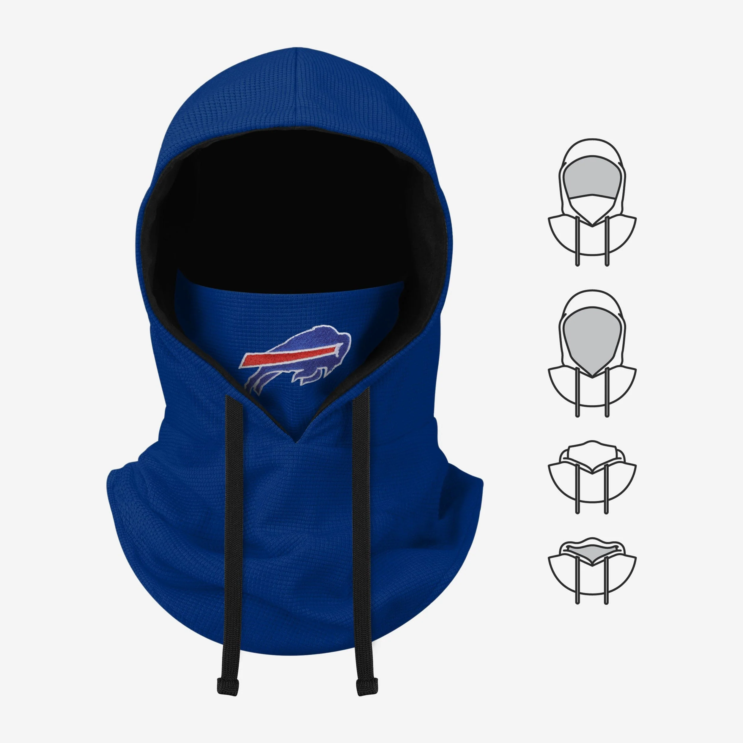 Buffalo Bills Waffle Drawstring Hooded Gaiter 5 Buffalo Bills Waffle Drawstring Hooded Gaiter