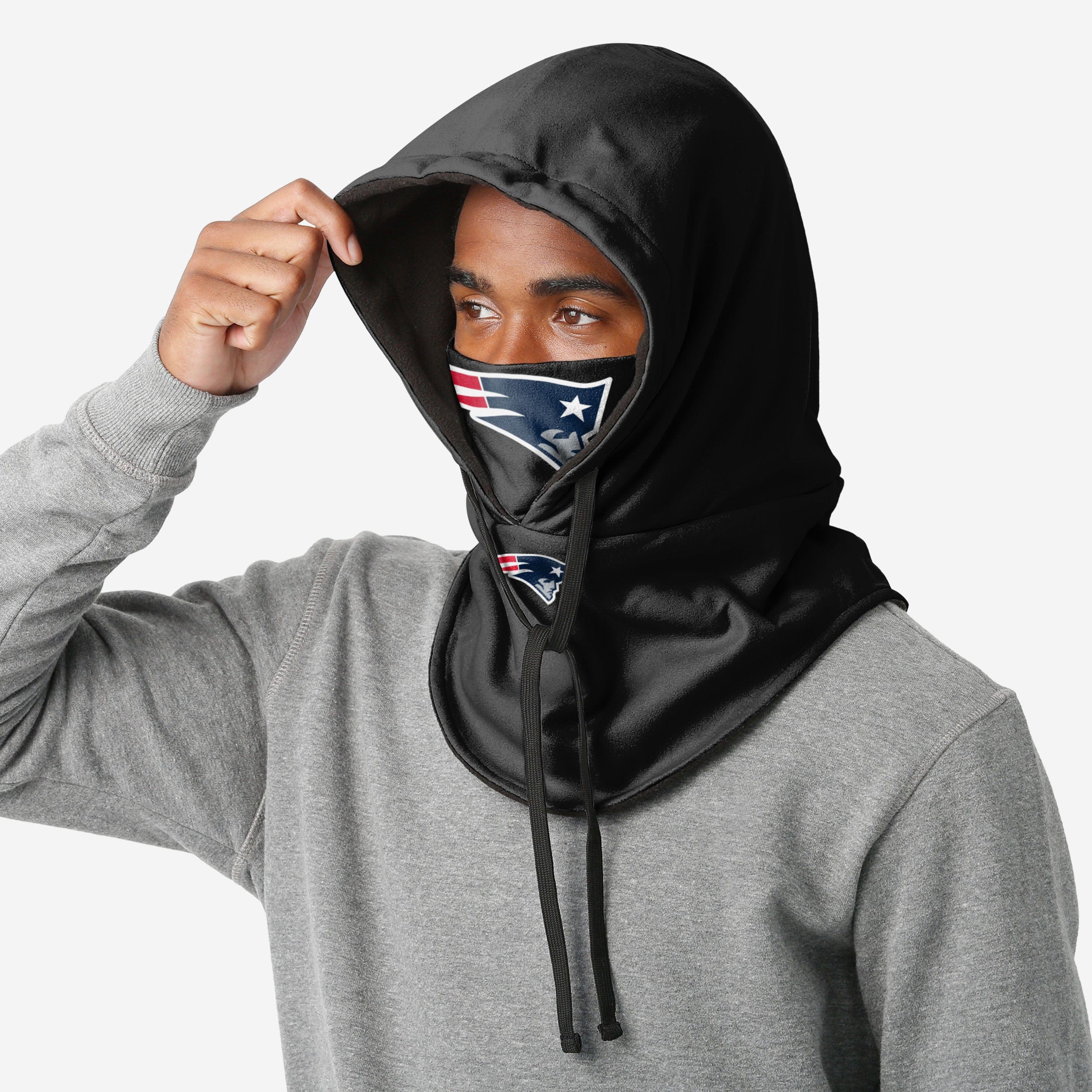 New England Patriots Black Drawstring Hooded Gaiter 3 New England Patriots Black Drawstring Hooded Gaiter