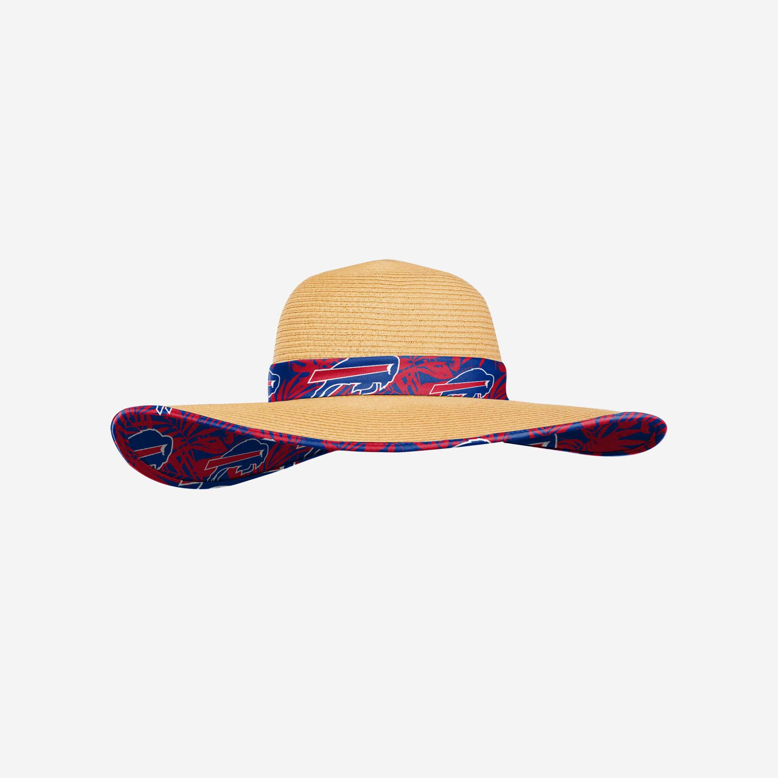Buffalo Bills Womens Floral Straw Hat