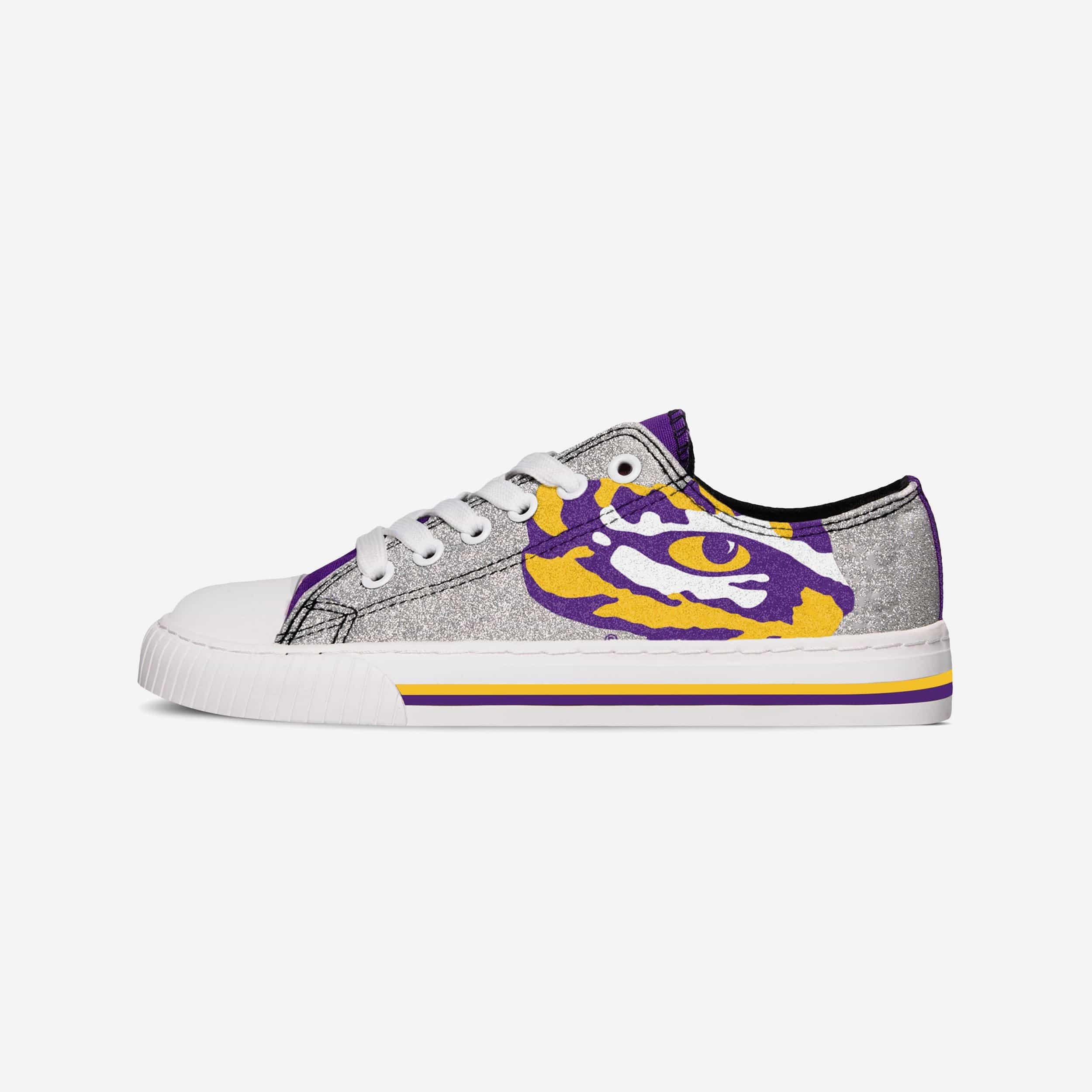 LSU Tigers Womens Glitter Low Top Canvas Shoe