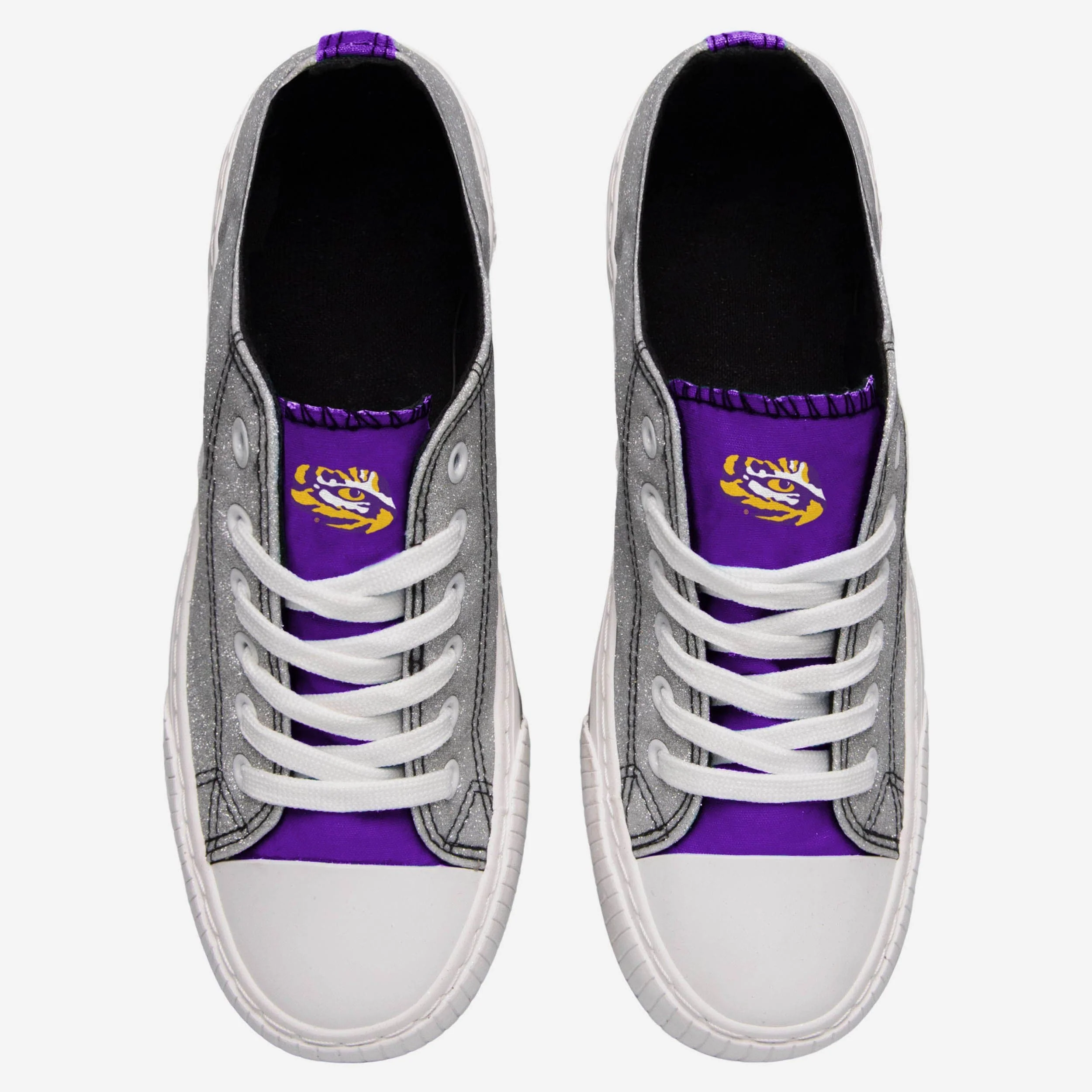 LSU Tigers Womens Glitter Low Top Canvas Shoe 2 LSU Tigers Womens Glitter Low Top Canvas Shoe