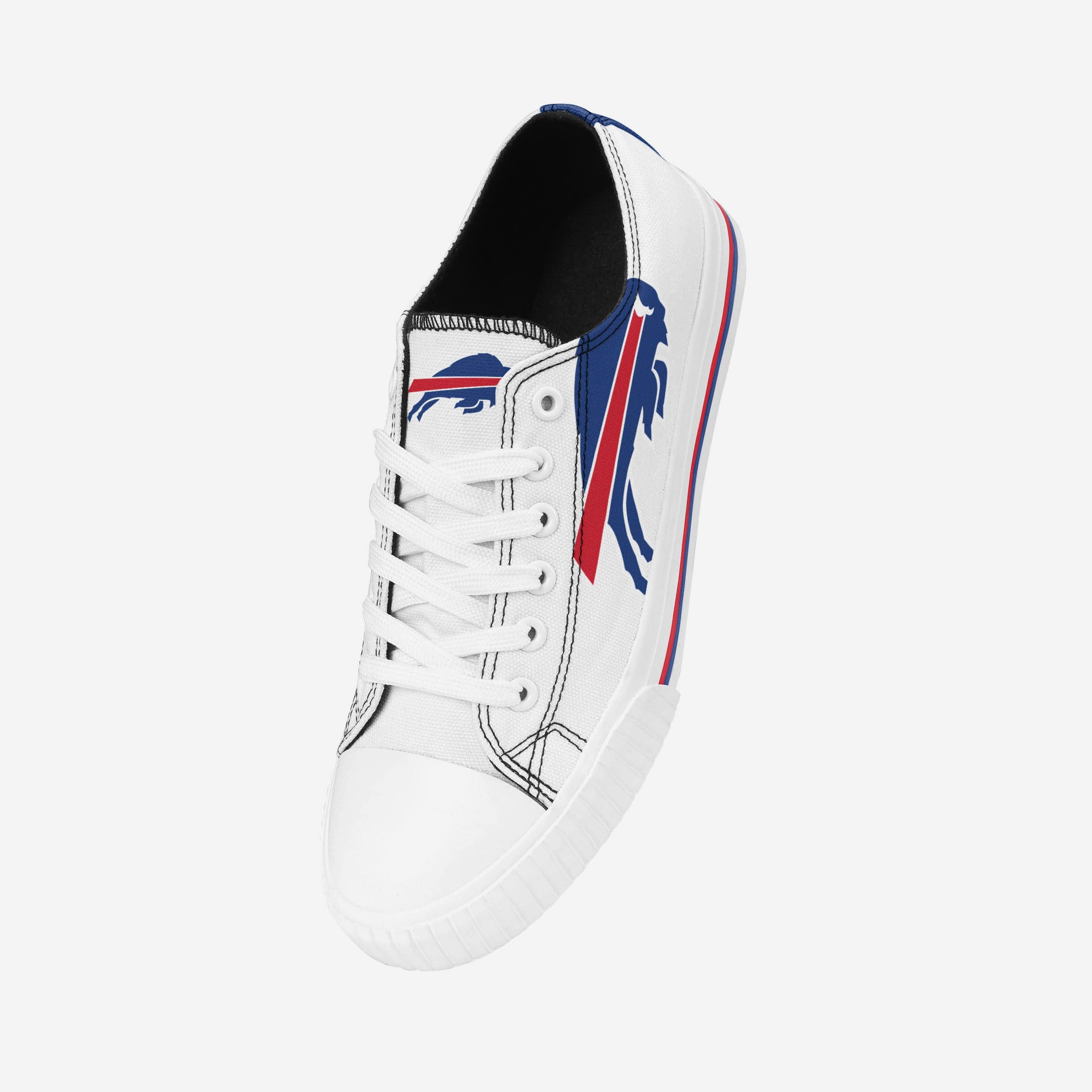 Buffalo Bills Womens Big Logo Low Top White Canvas Shoes 2 Buffalo Bills Womens Big Logo Low Top White Canvas Shoes