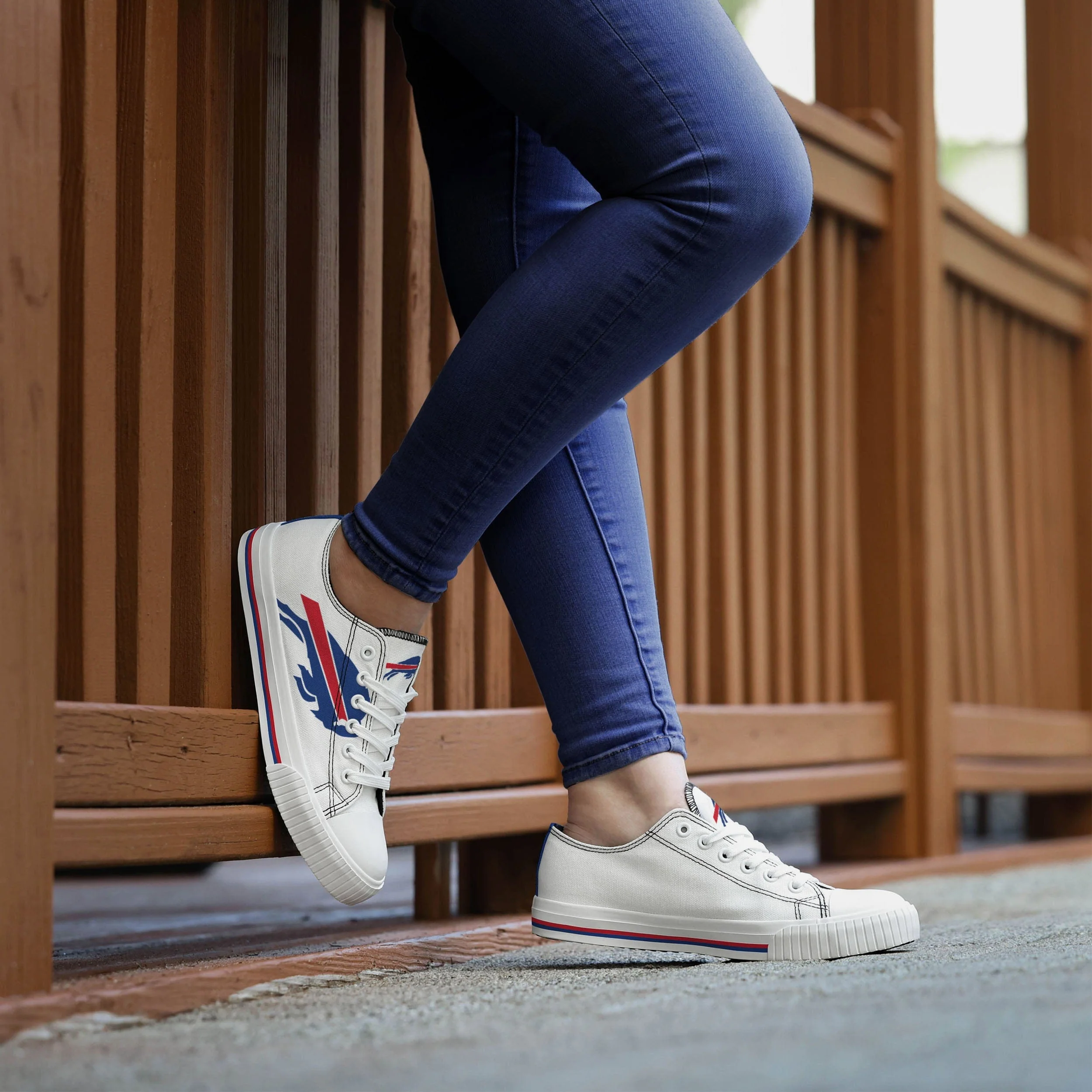 Buffalo Bills Womens Big Logo Low Top White Canvas Shoes 3 Buffalo Bills Womens Big Logo Low Top White Canvas Shoes