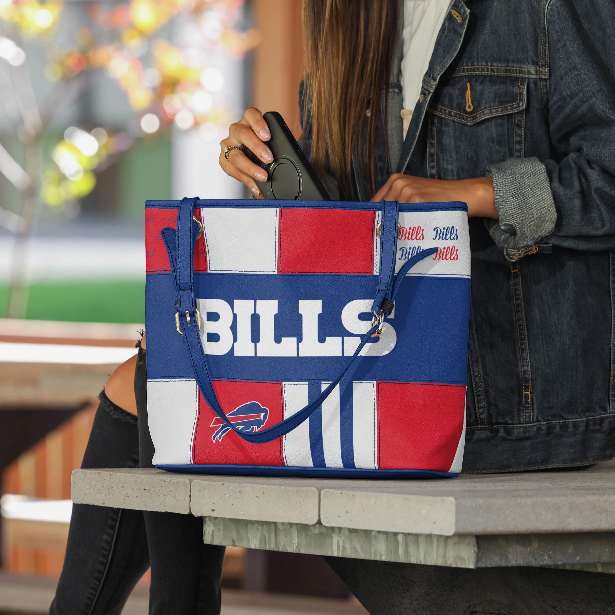 Buffalo Bills Printed Collage Tote 3 Buffalo Bills Printed Collage Tote