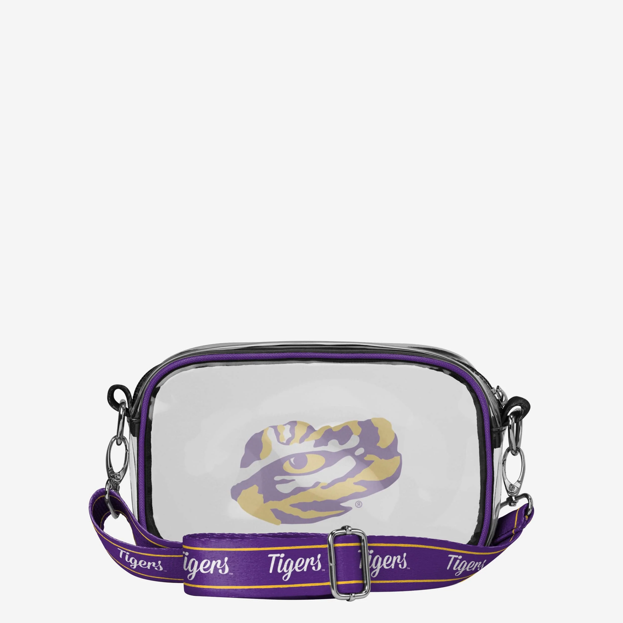 LSU Tigers Team Stripe Clear Crossbody Bag 5 LSU Tigers Team Stripe Clear Crossbody Bag