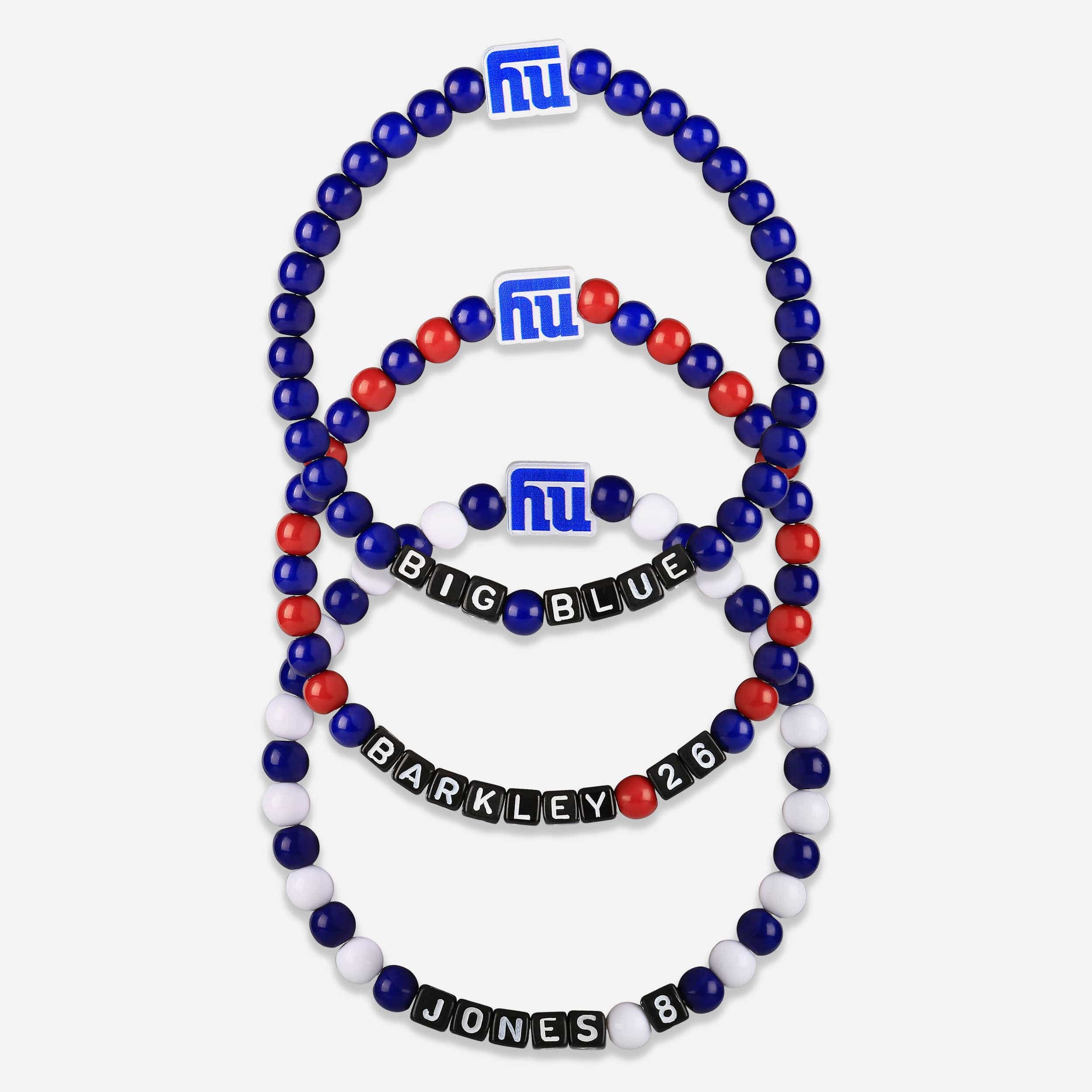 Daniel Jones & Saquon Barkley New York Giants 3 Pack Player Beaded Friendship Bracelet