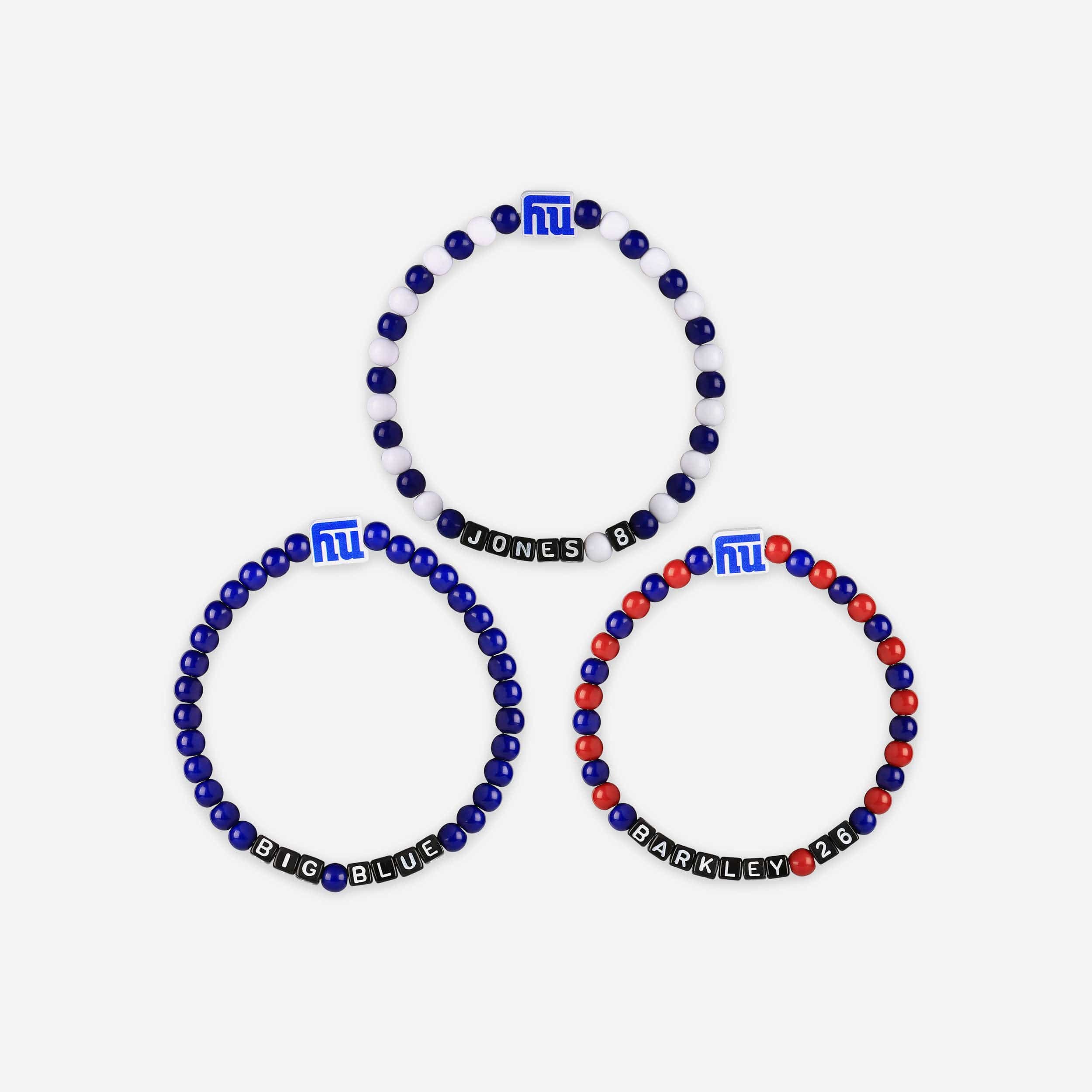 Daniel Jones & Saquon Barkley New York Giants 3 Pack Player Beaded Friendship Bracelet 3 Daniel Jones & Saquon Barkley New York Giants 3 Pack Player Beaded Friendship Bracelet