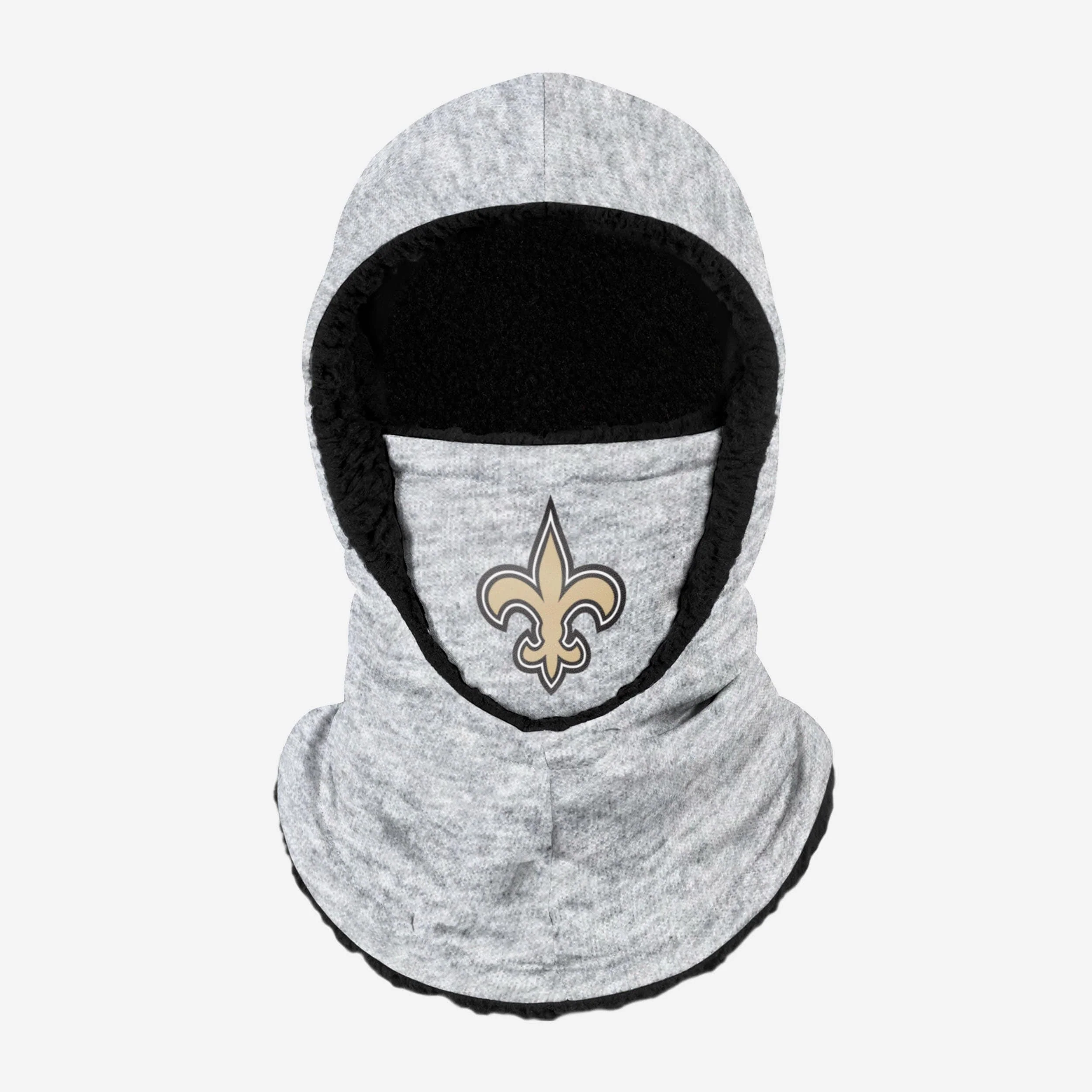 New Orleans Saints Heather Grey Big Logo Hooded Gaiter 1 New Orleans Saints Heather Grey Big Logo Hooded Gaiter