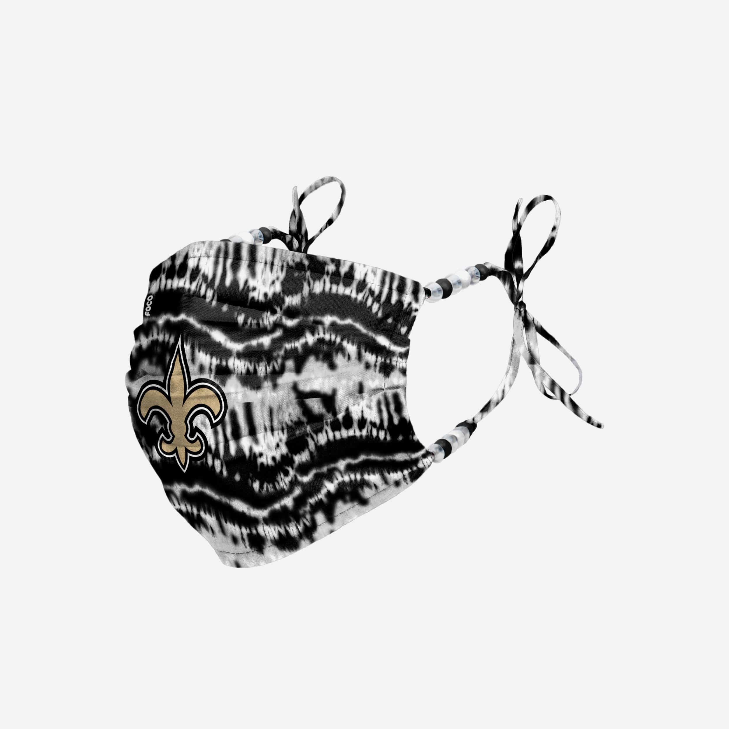 New Orleans Saints Tie-Dye Beaded Tie-Back Face Cover