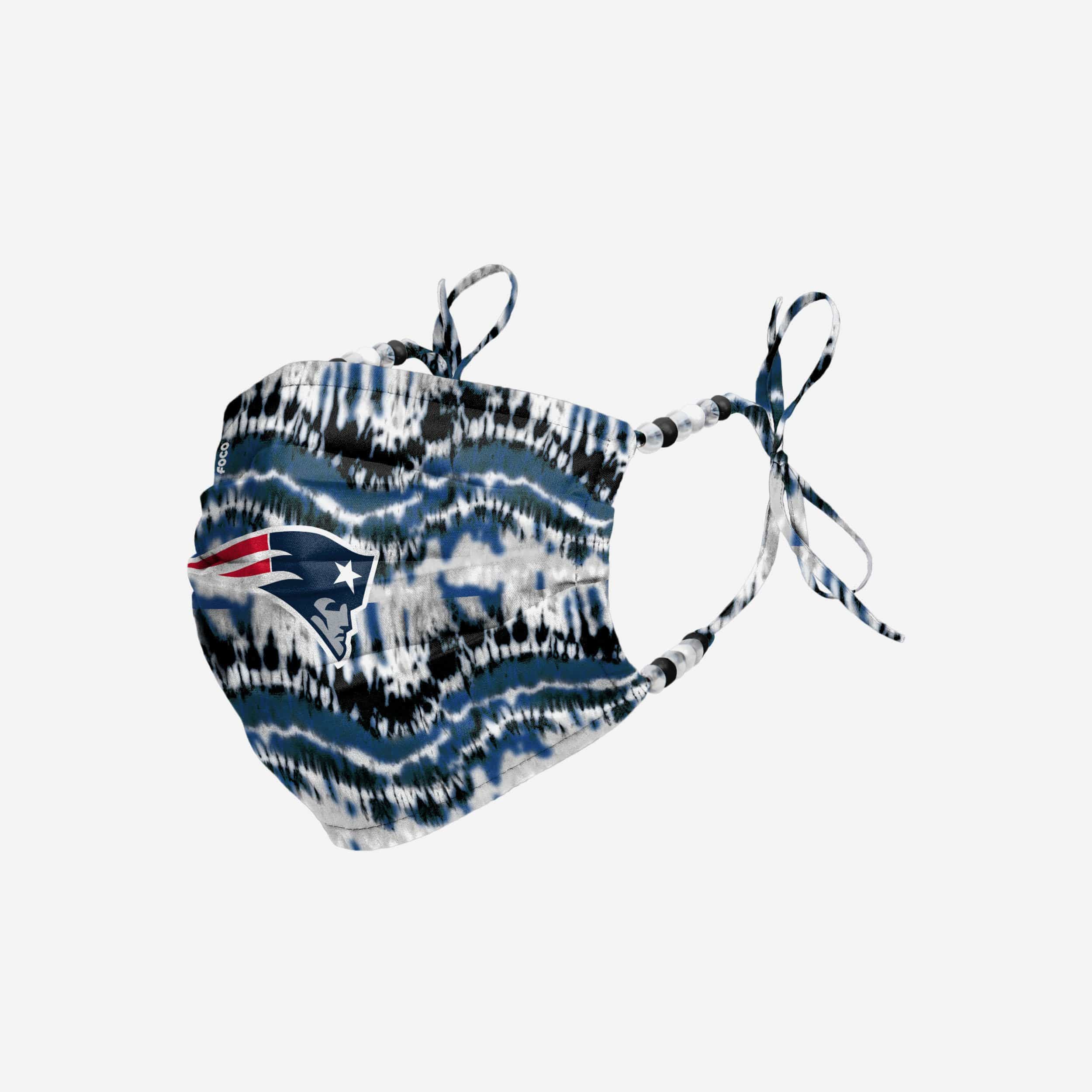 New England Patriots Tie-Dye Beaded Tie-Back Face Cover
