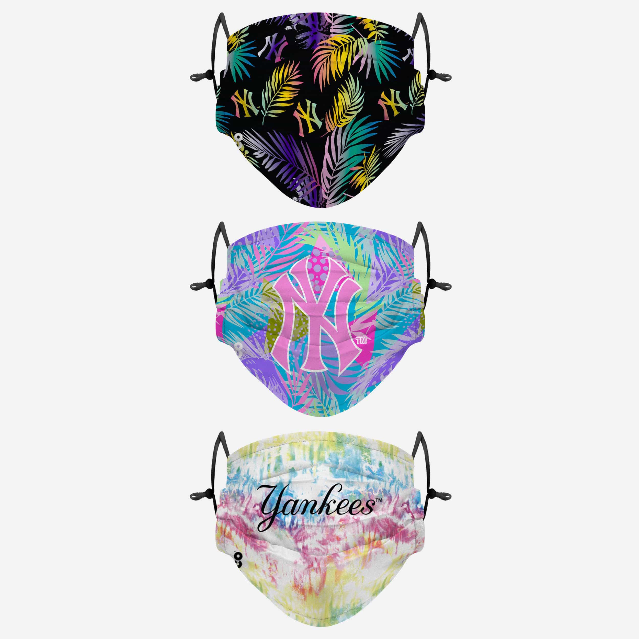 New York Yankees Neon Floral 3 Pack Face Cover