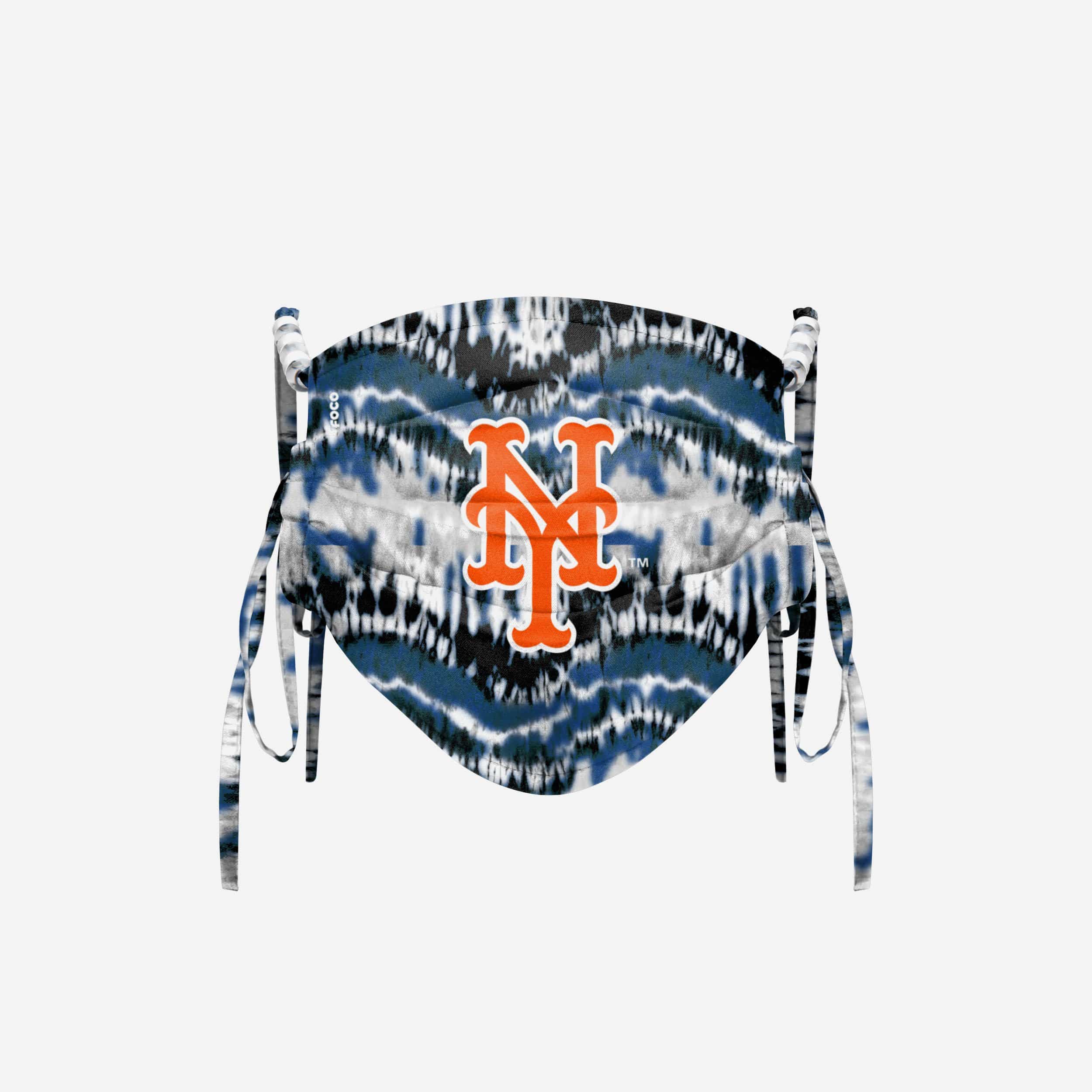New York Mets Tie-Dye Beaded Tie-Back Face Cover 2 New York Mets Tie-Dye Beaded Tie-Back Face Cover