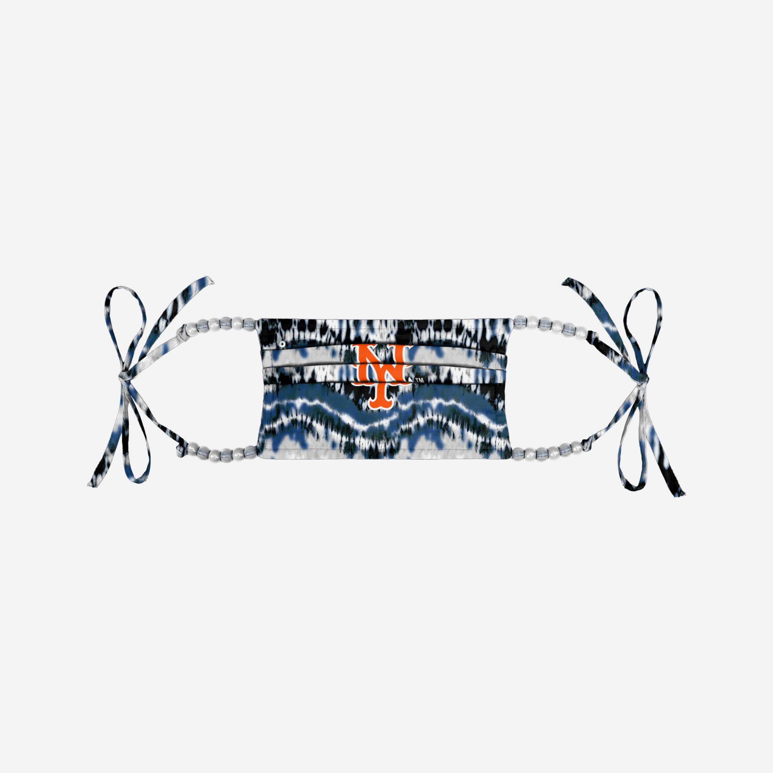New York Mets Tie-Dye Beaded Tie-Back Face Cover 5 New York Mets Tie-Dye Beaded Tie-Back Face Cover