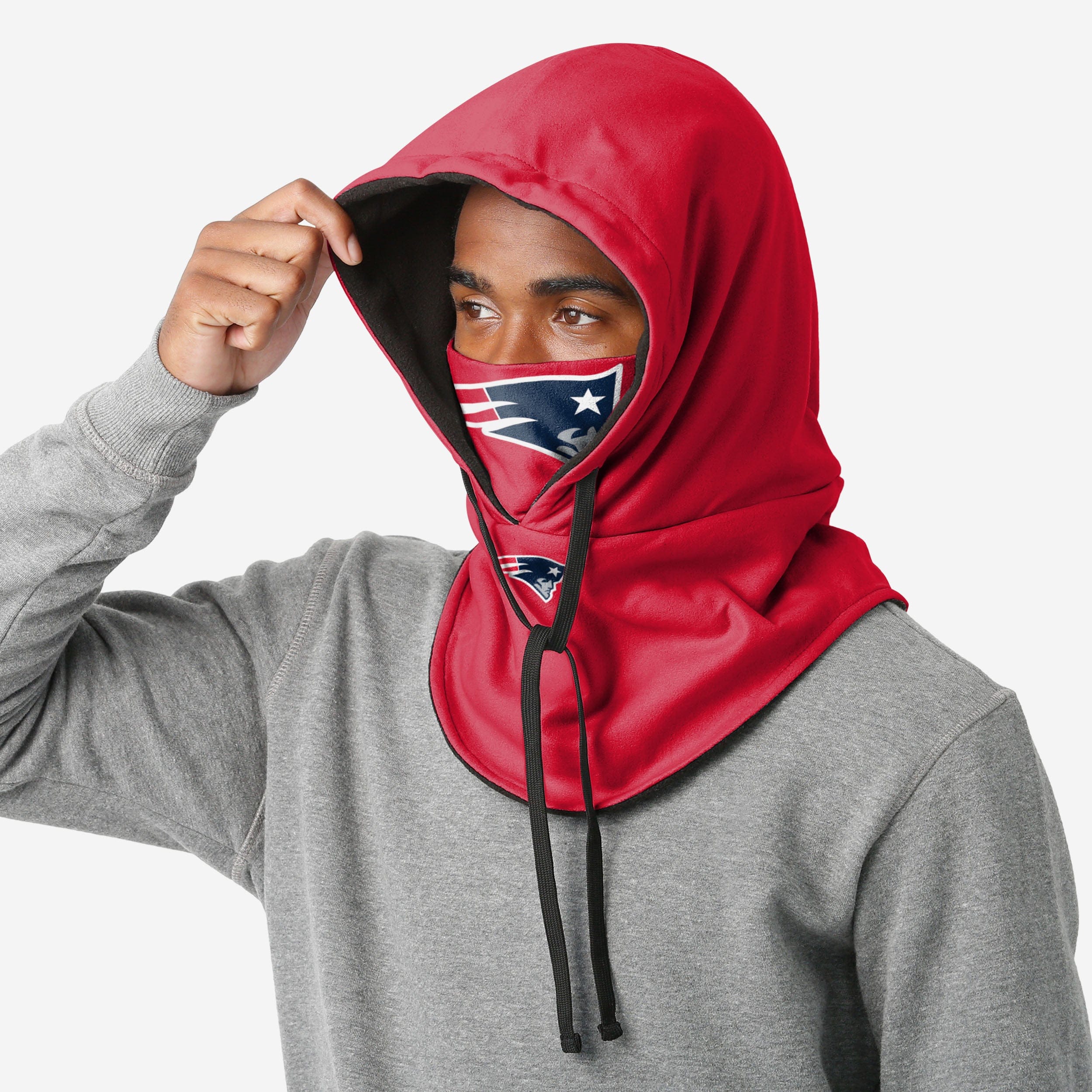 New England Patriots Alternate Team Color Drawstring Hooded Gaiter 2 New England Patriots Alternate Team Color Drawstring Hooded Gaiter
