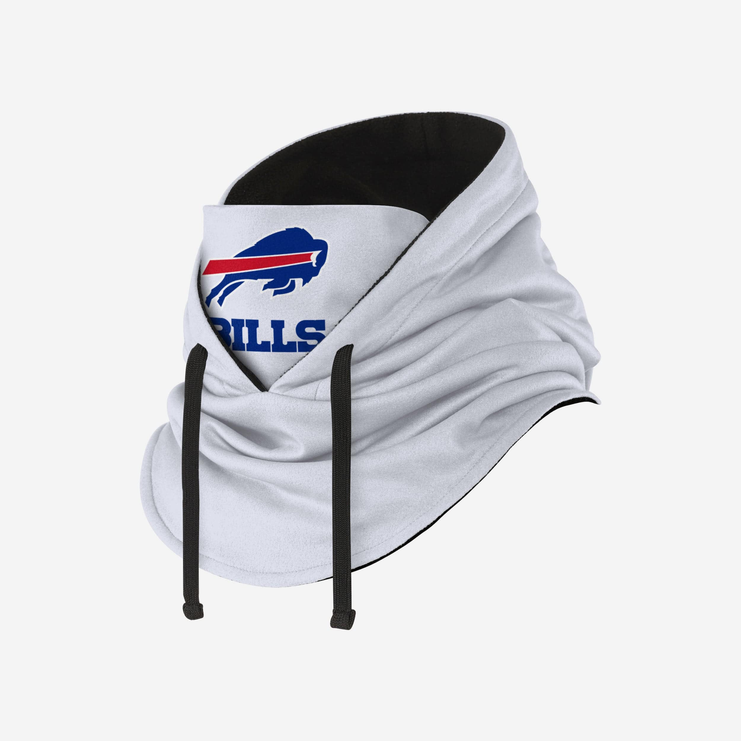 Buffalo Bills White Drawstring Hooded Gaiter 2 Buffalo Bills White Drawstring Hooded Gaiter
