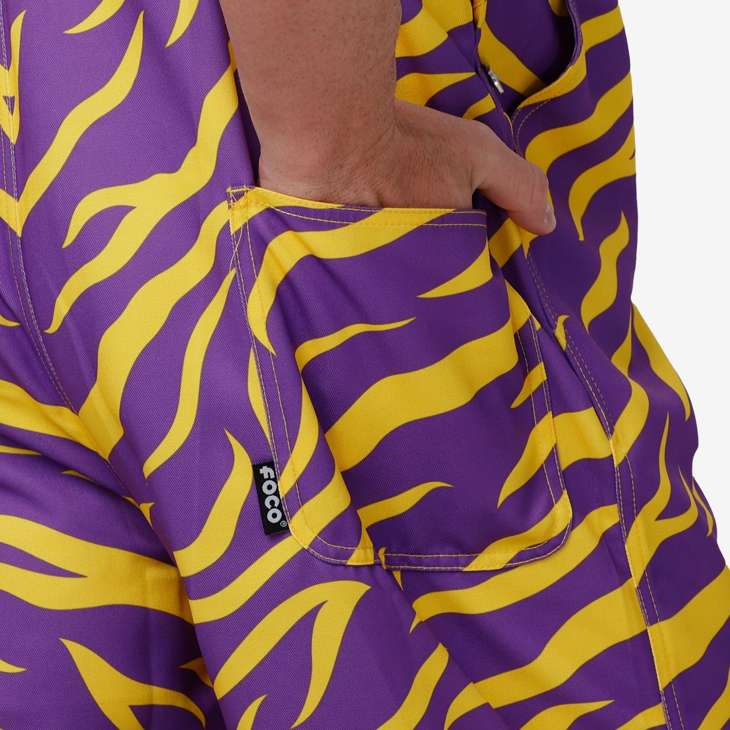LSU Tigers Mens Tiger Stripe Thematic Bib Overalls 6 LSU Tigers Mens Tiger Stripe Thematic Bib Overalls