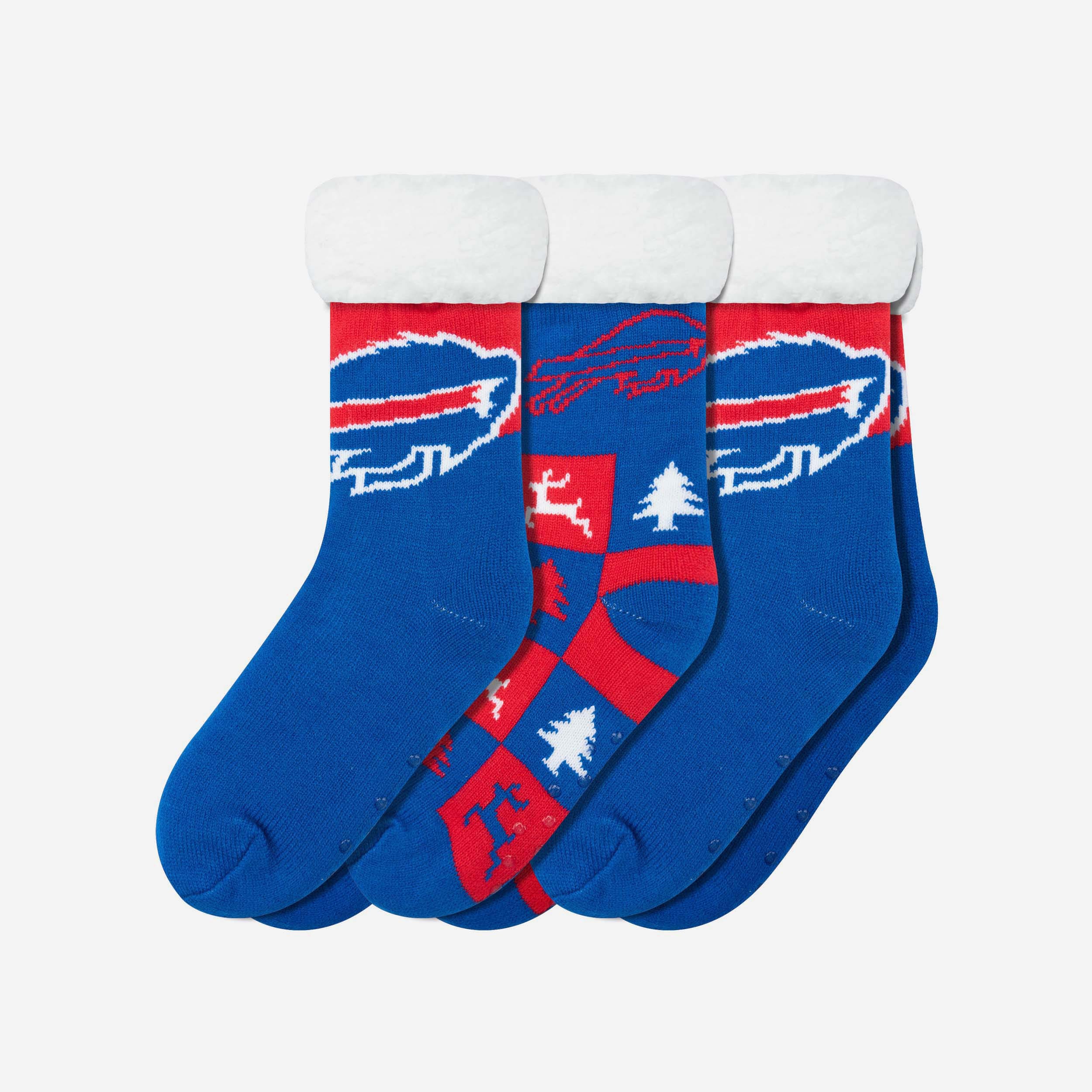 Buffalo Bills Womens Fan Footy 3 Pack Slipper Socks