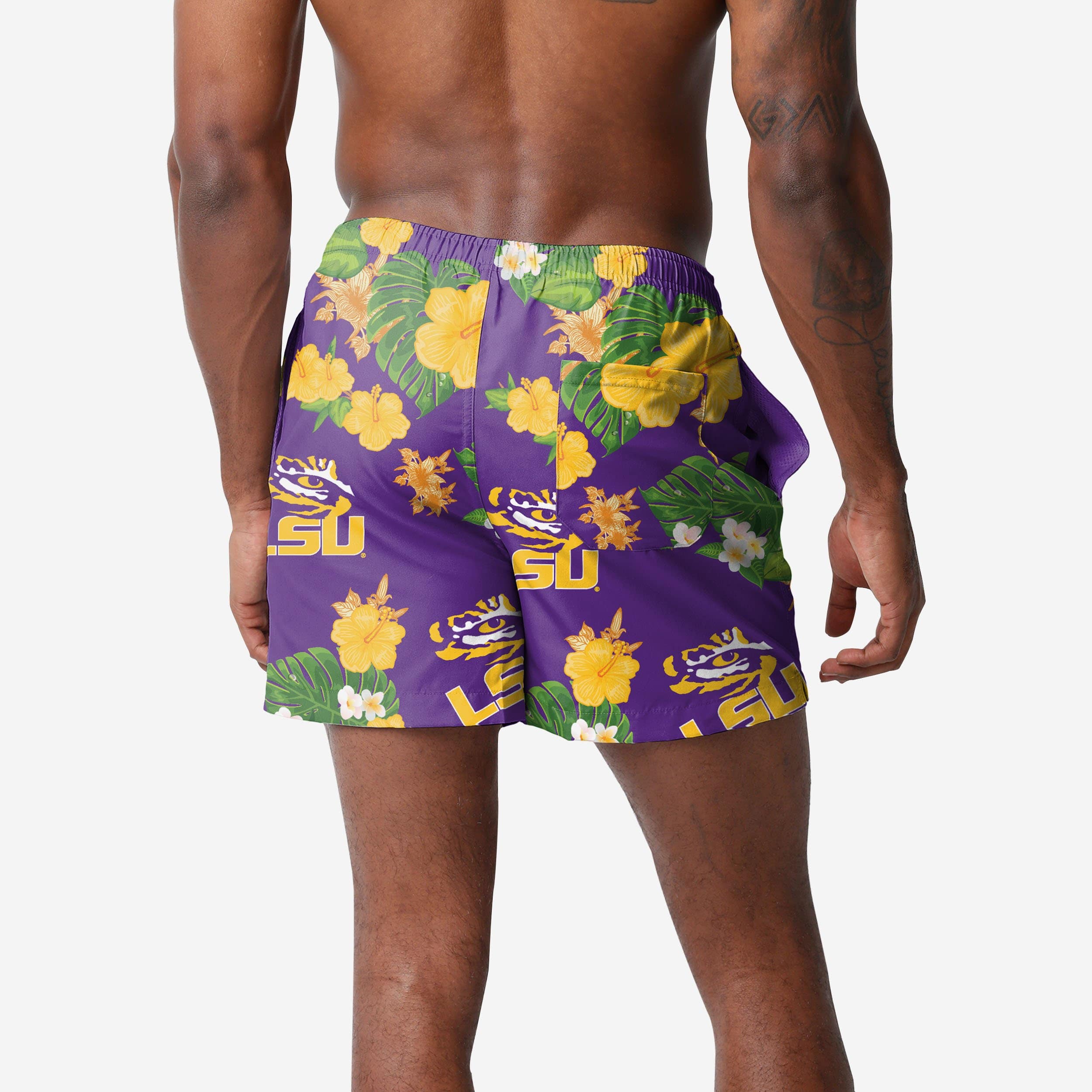 LSU Tigers Floral Swimming Trunks 2 LSU Tigers Floral Swimming Trunks