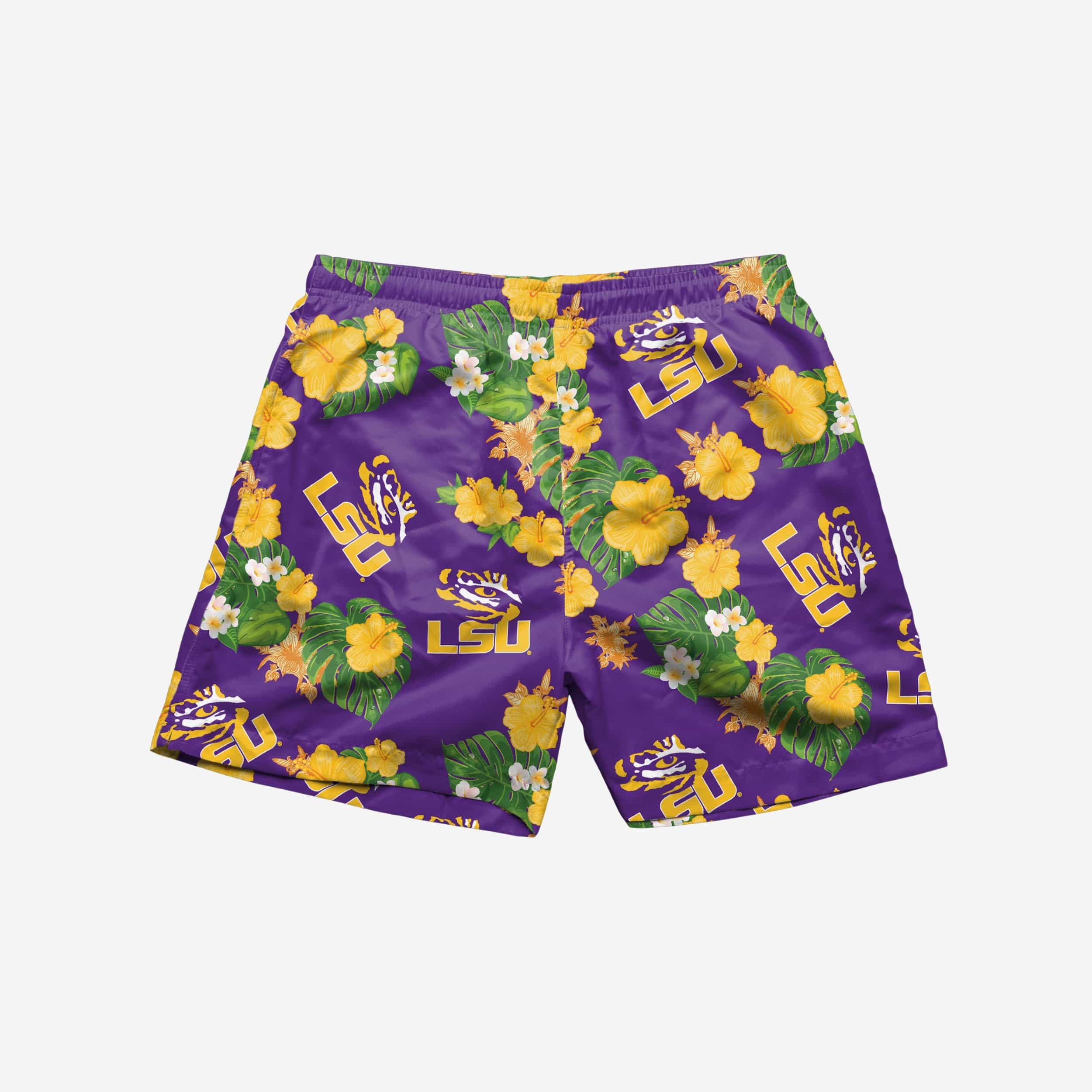 LSU Tigers Floral Swimming Trunks 3 LSU Tigers Floral Swimming Trunks