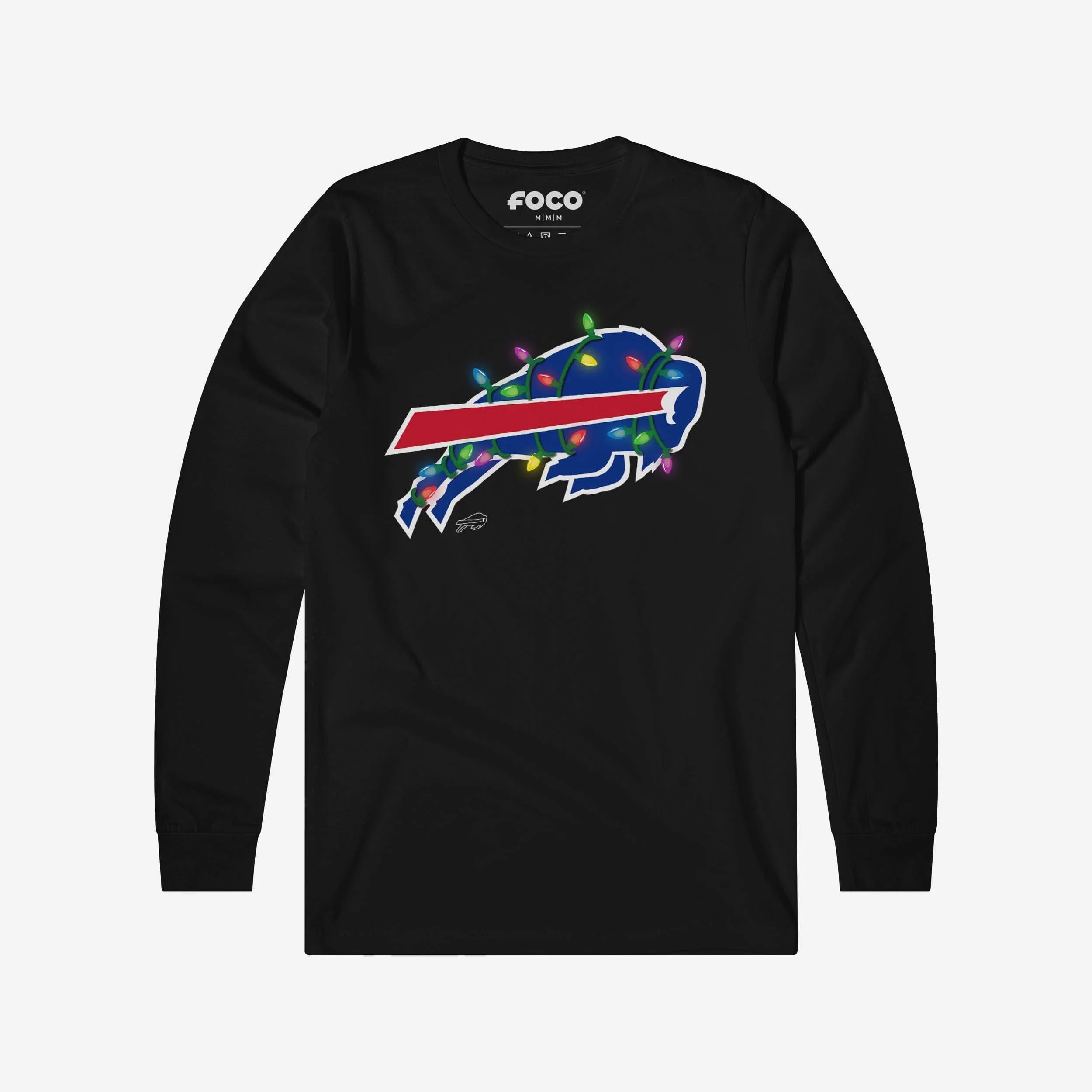 Buffalo Bills Primary Logo Holiday Lights Long Sleeve T-Shirt