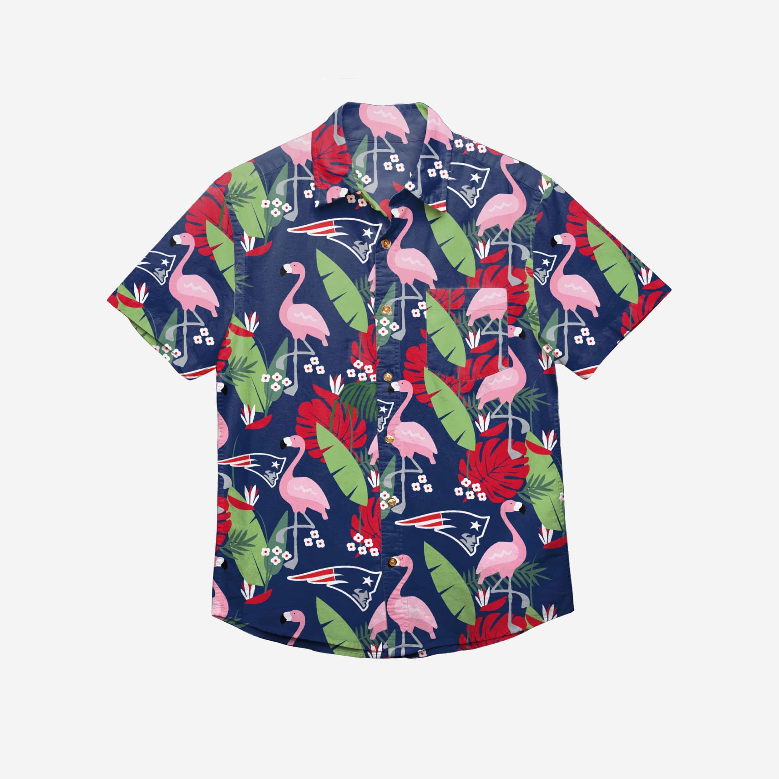 New England Patriots Floral Button Up Shirt 2 New England Patriots Floral Button Up Shirt