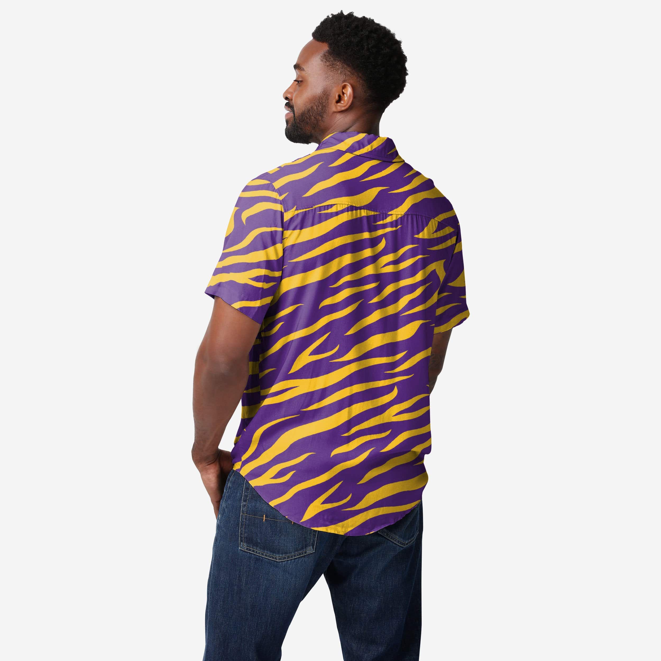 LSU Tigers Thematic Button Up Shirt 2 LSU Tigers Thematic Button Up Shirt