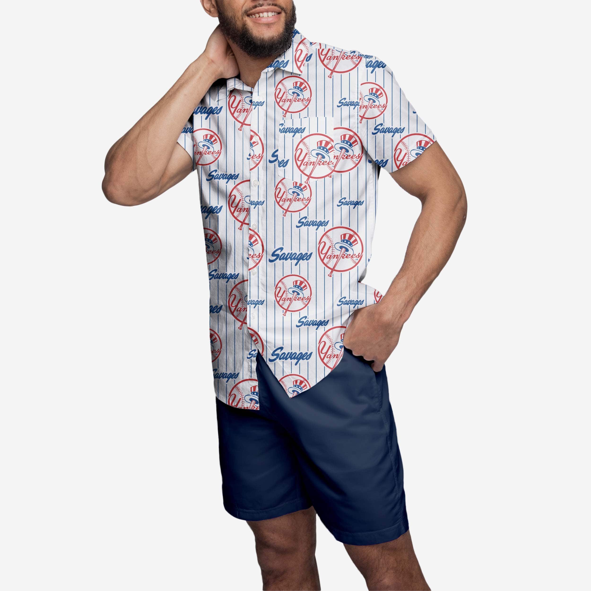New York Yankees Savages Button Up Shirt 1 New York Yankees Savages Button Up Shirt