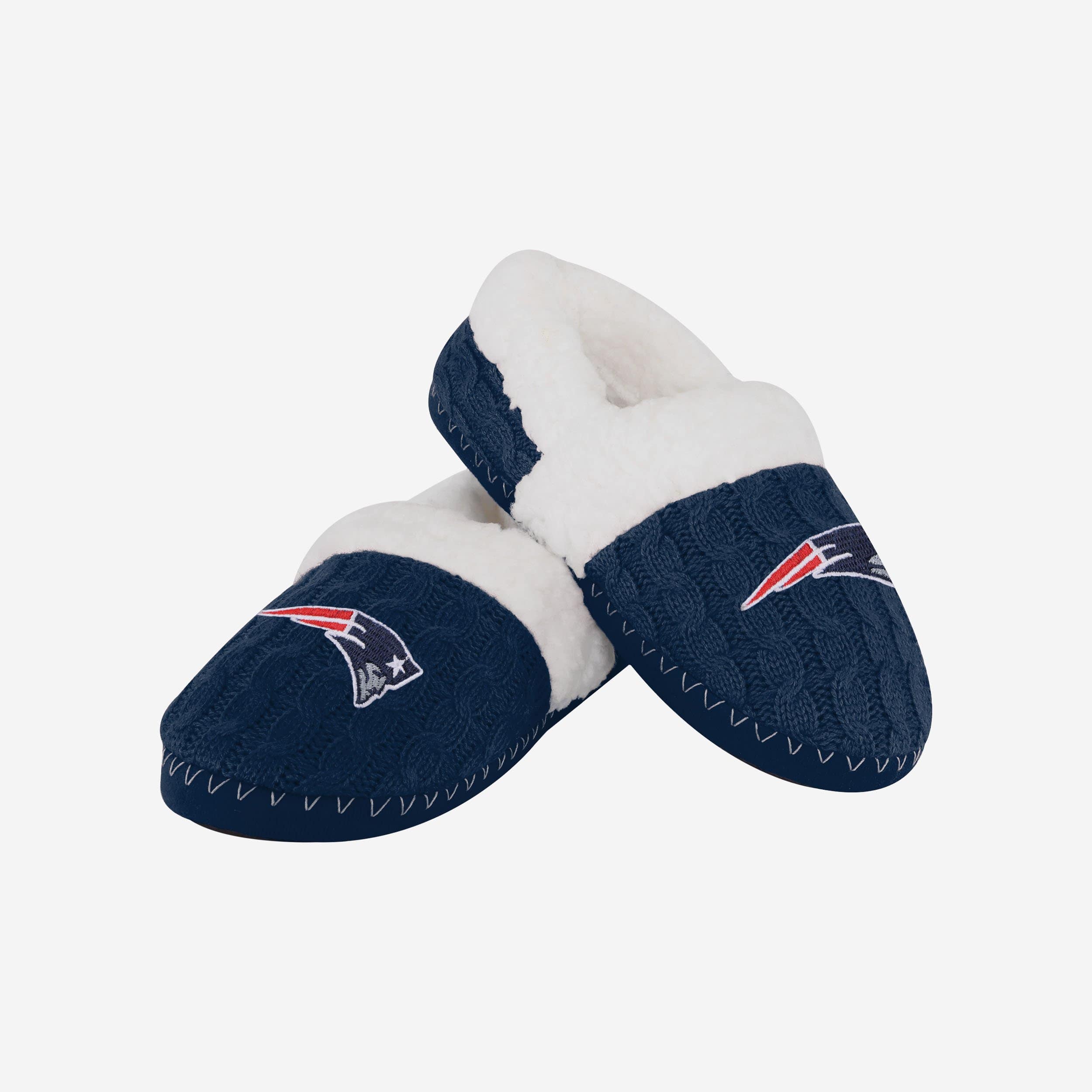 New England Patriots Womens Team Color Moccasin Slipper 4 New England Patriots Womens Team Color Moccasin Slipper
