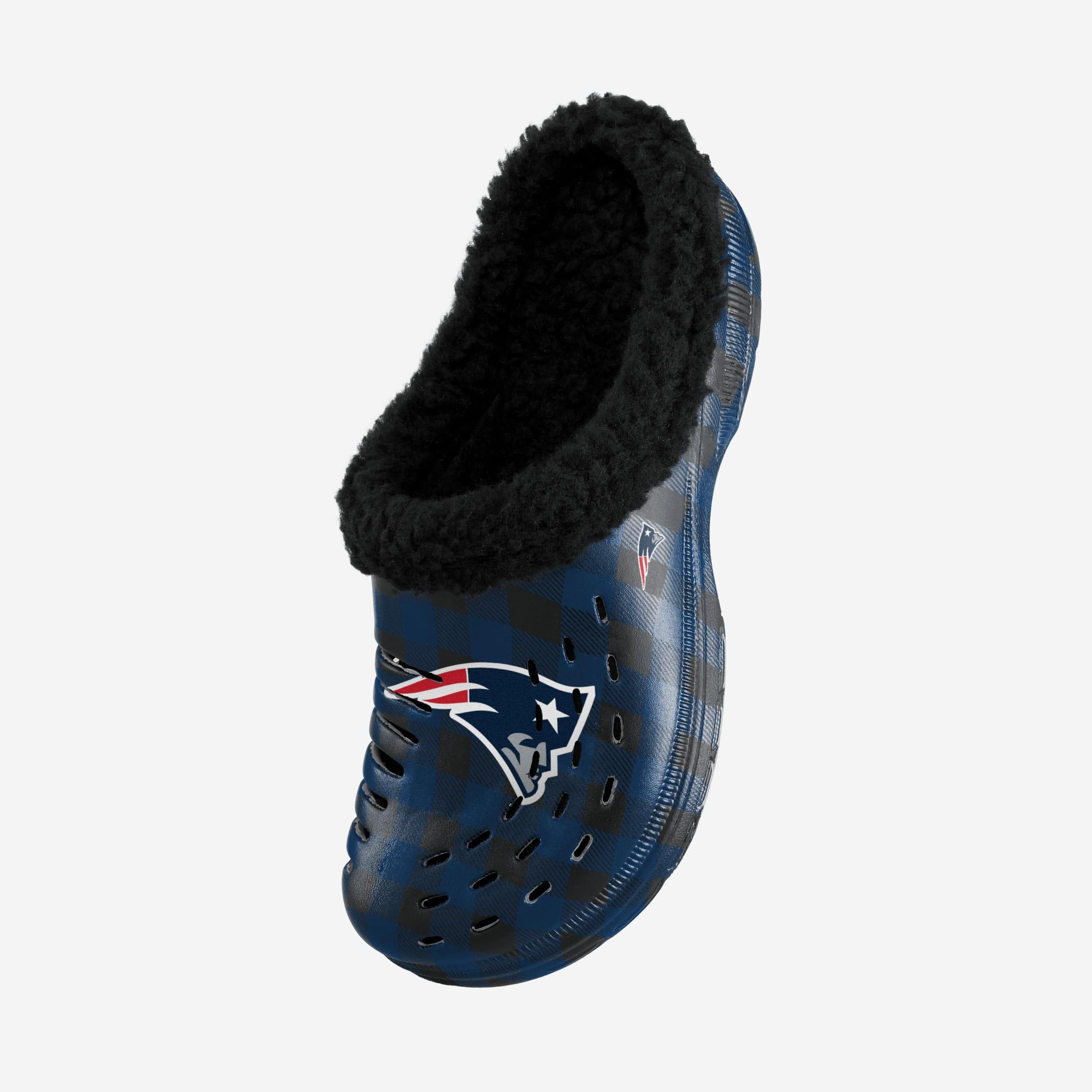 New England Patriots Sherpa Lined Buffalo Check Clog 2 New England Patriots Sherpa Lined Buffalo Check Clog