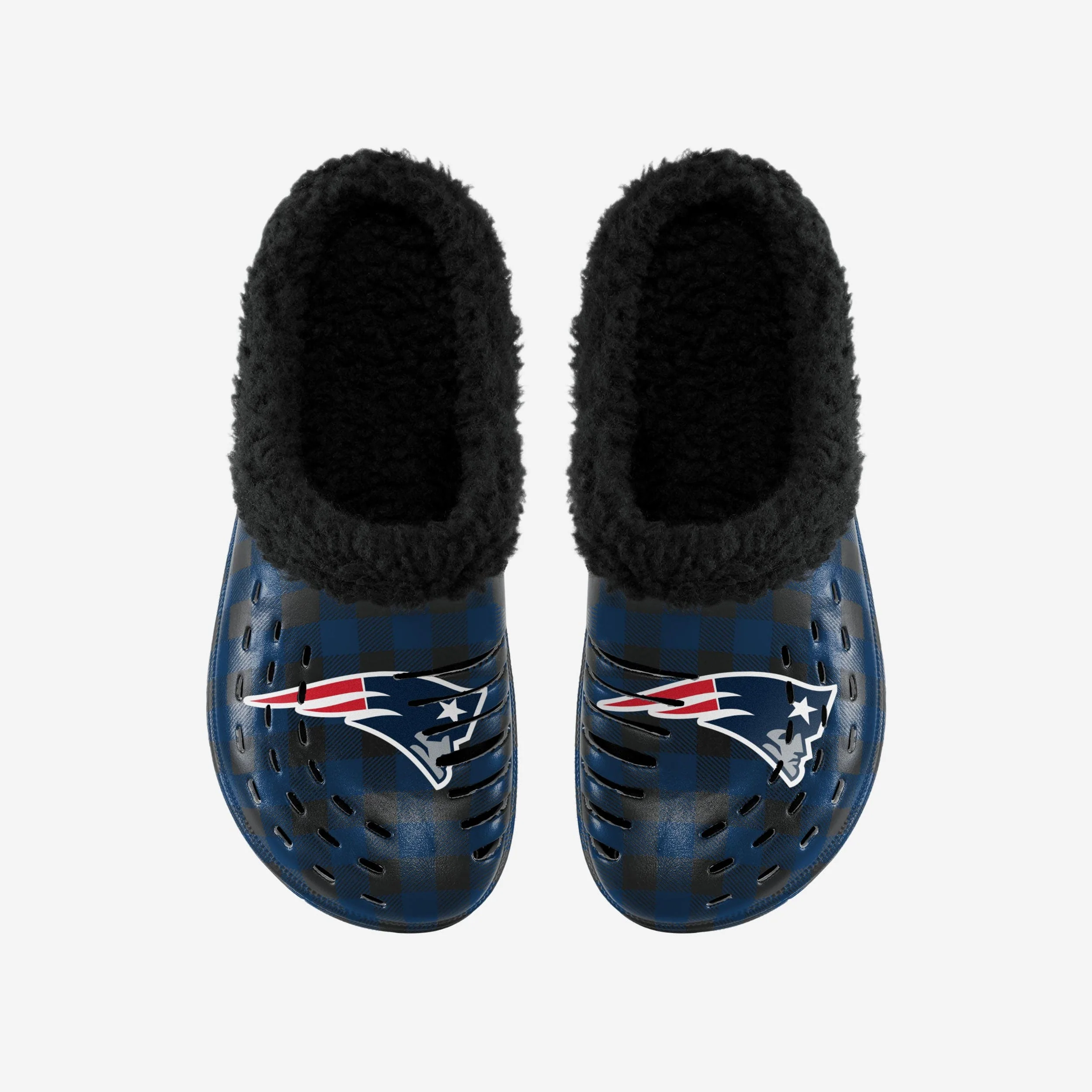 New England Patriots Sherpa Lined Buffalo Check Clog 4 New England Patriots Sherpa Lined Buffalo Check Clog