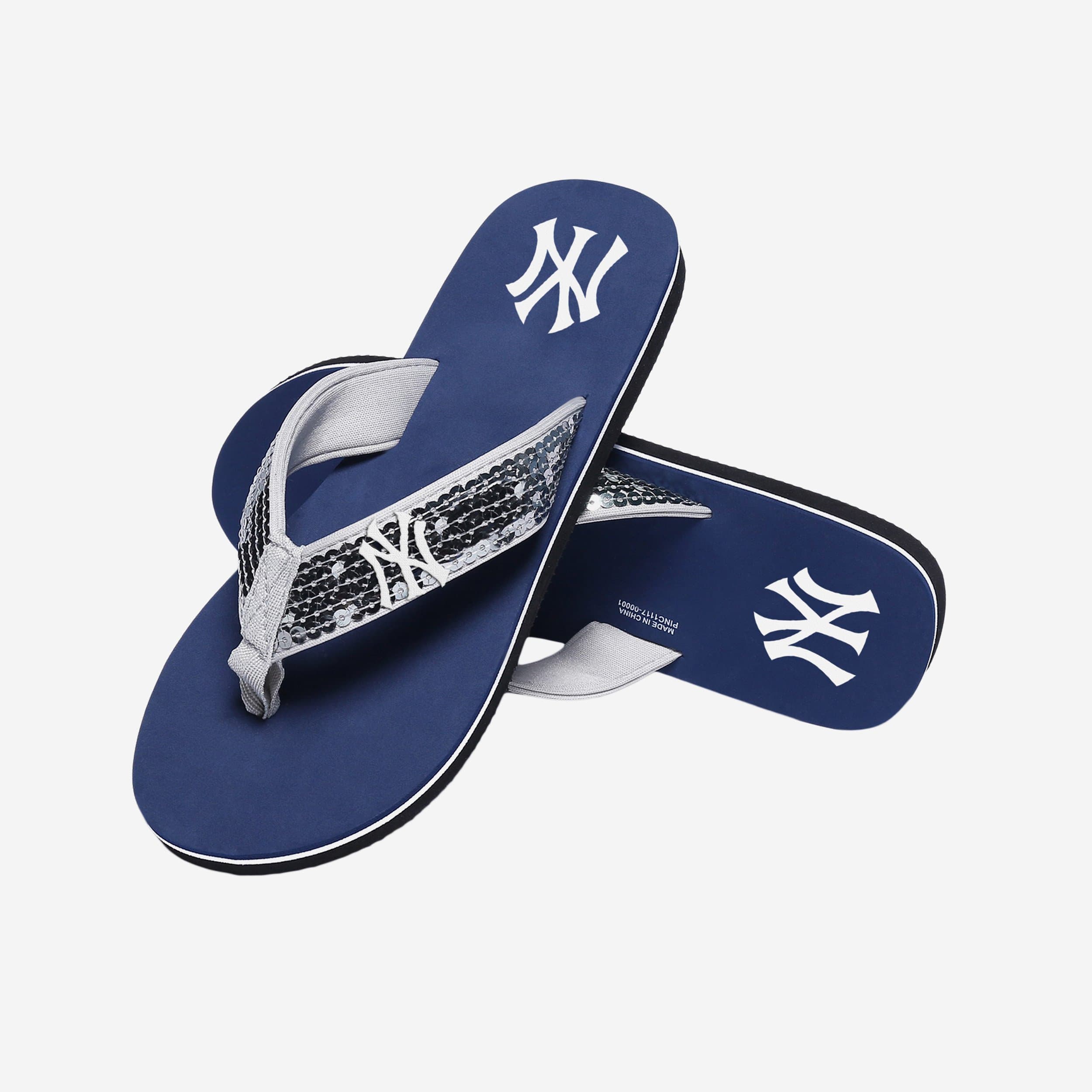 New York Yankees Womens Sequin Flip Flop 3 New York Yankees Womens Sequin Flip Flop