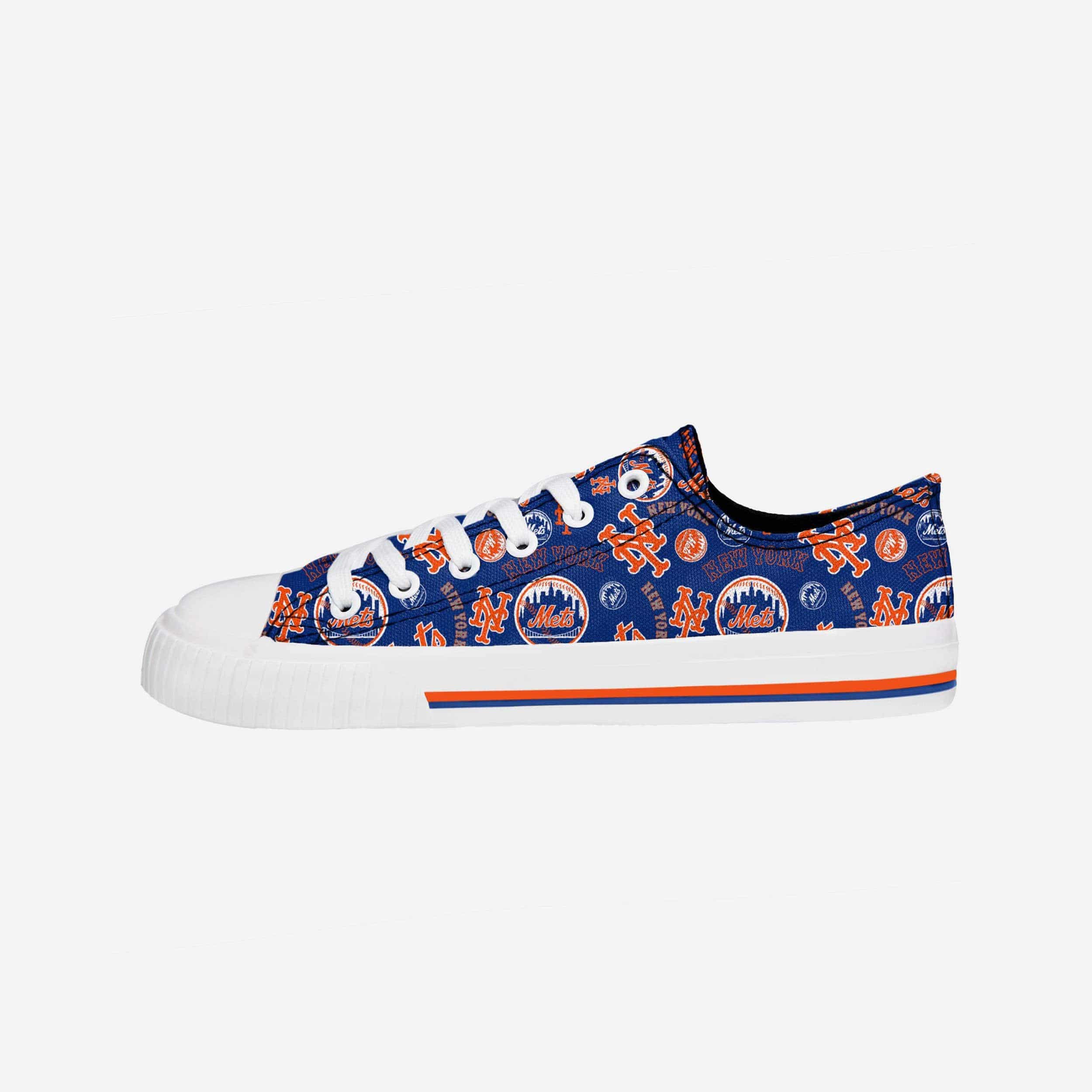 New York Mets Womens Low Top Repeat Print Canvas Shoe 1 New York Mets Womens Low Top Repeat Print Canvas Shoe