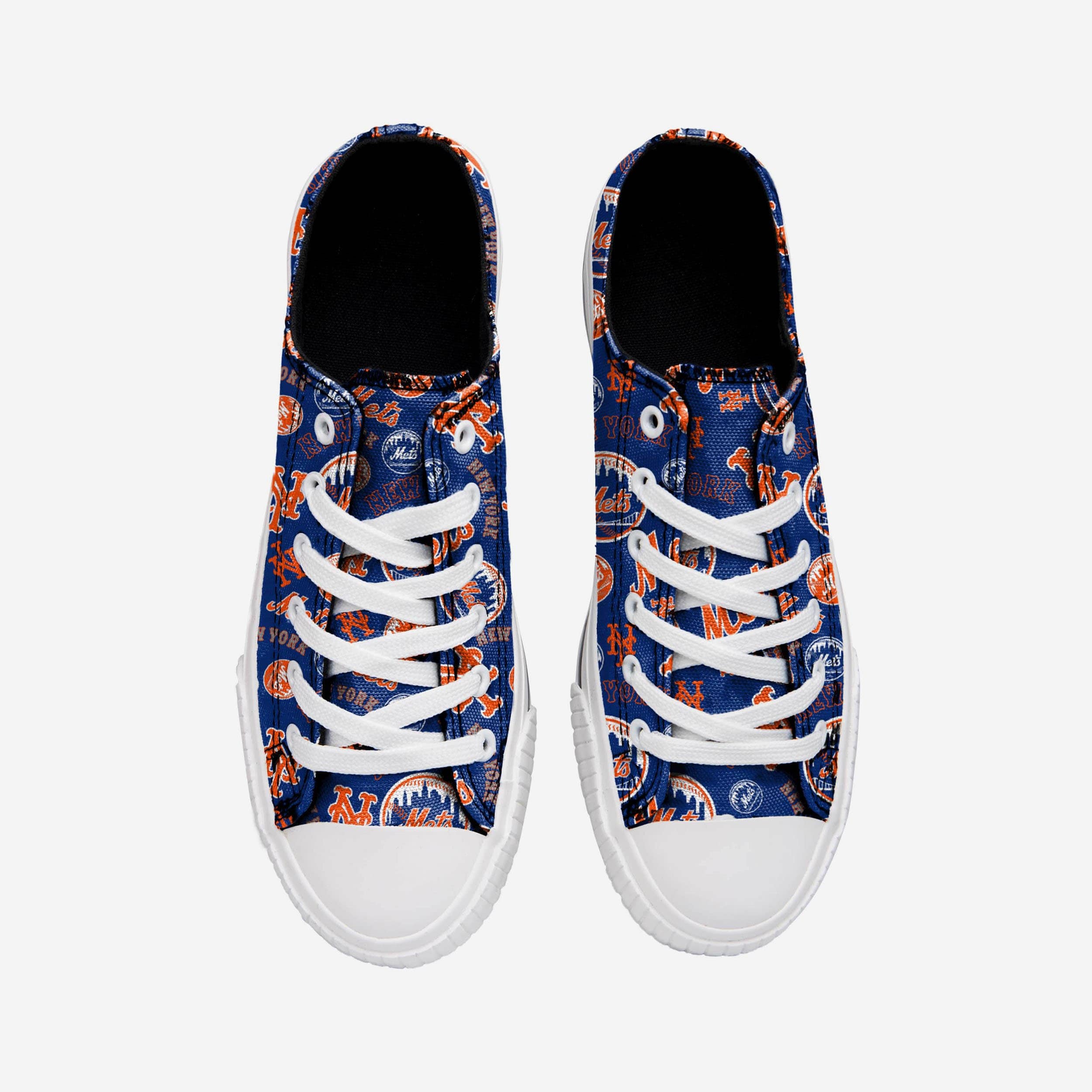 New York Mets Womens Low Top Repeat Print Canvas Shoe 2 New York Mets Womens Low Top Repeat Print Canvas Shoe