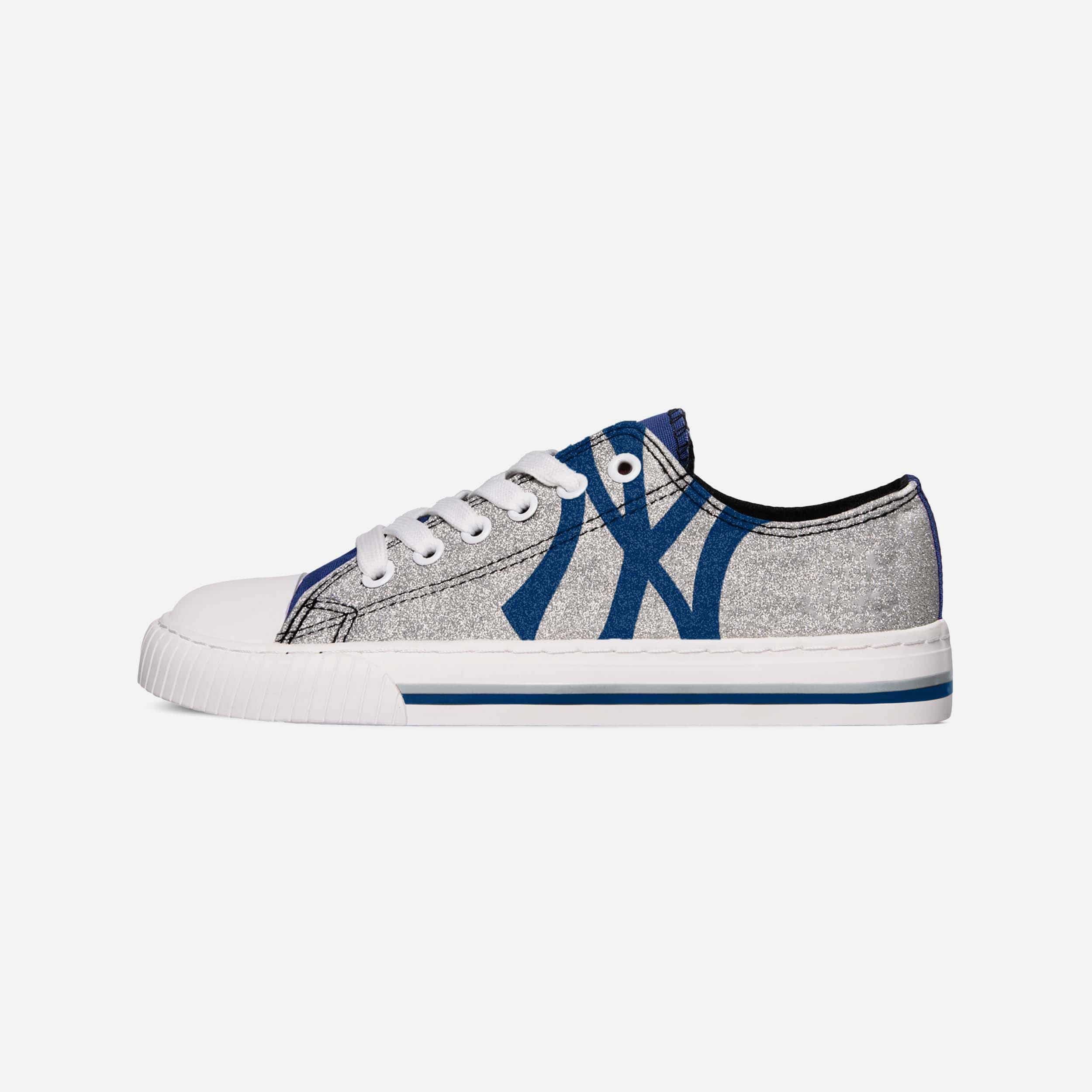 New York Yankees Womens Glitter Low Top Canvas Shoe