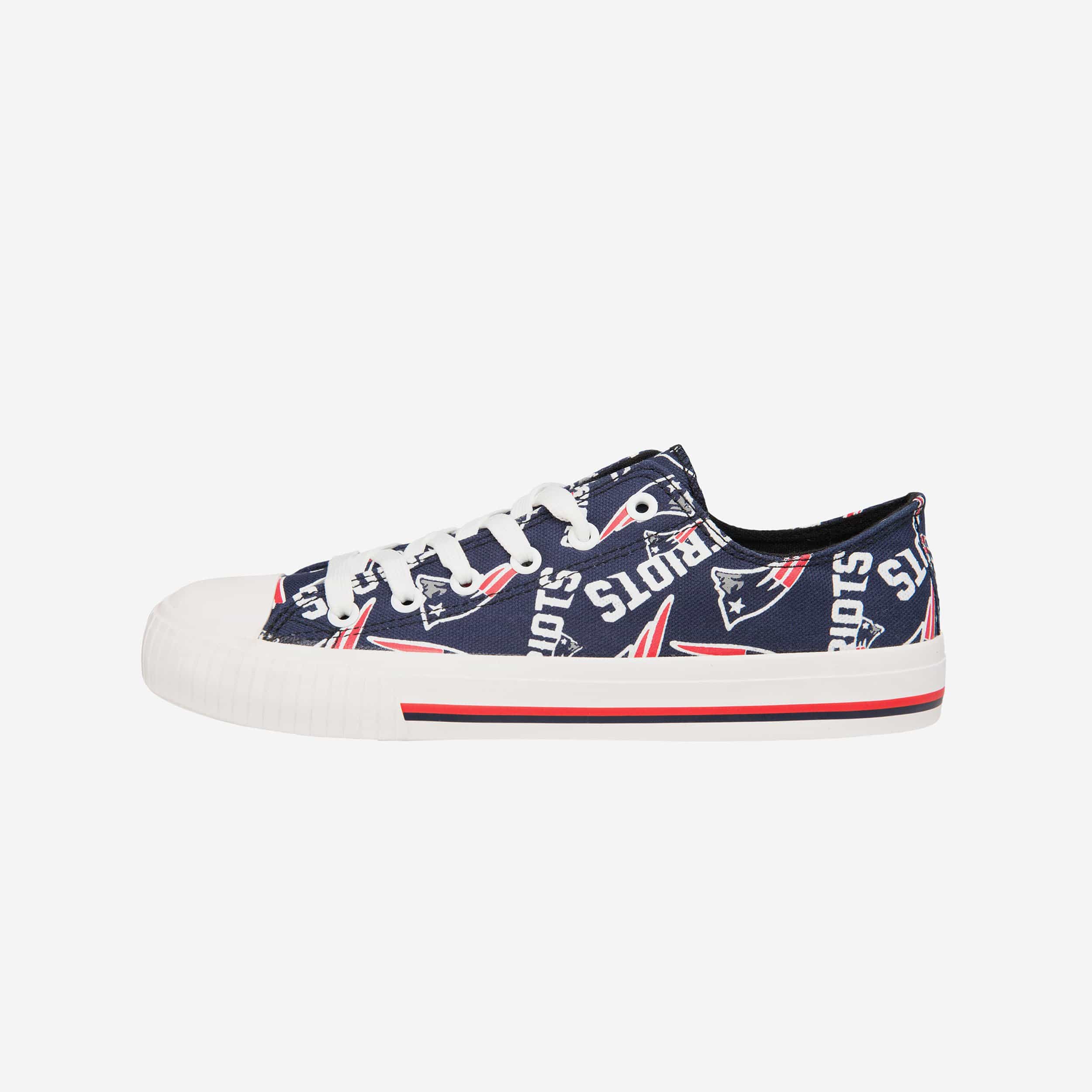 New England Patriots Womens Low Top Repeat Print Canvas Shoe 1 New England Patriots Womens Low Top Repeat Print Canvas Shoe