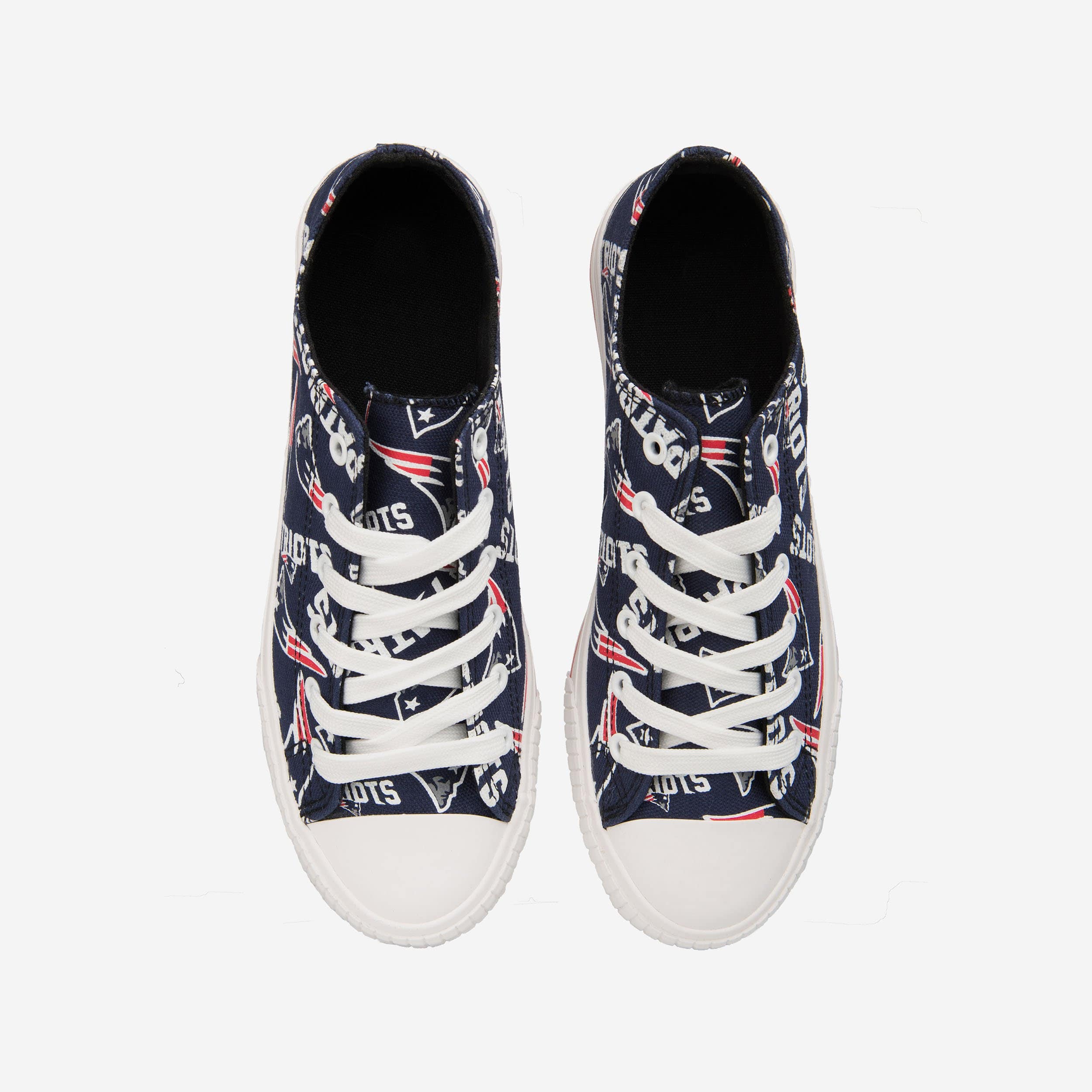 New England Patriots Womens Low Top Repeat Print Canvas Shoe 2 New England Patriots Womens Low Top Repeat Print Canvas Shoe