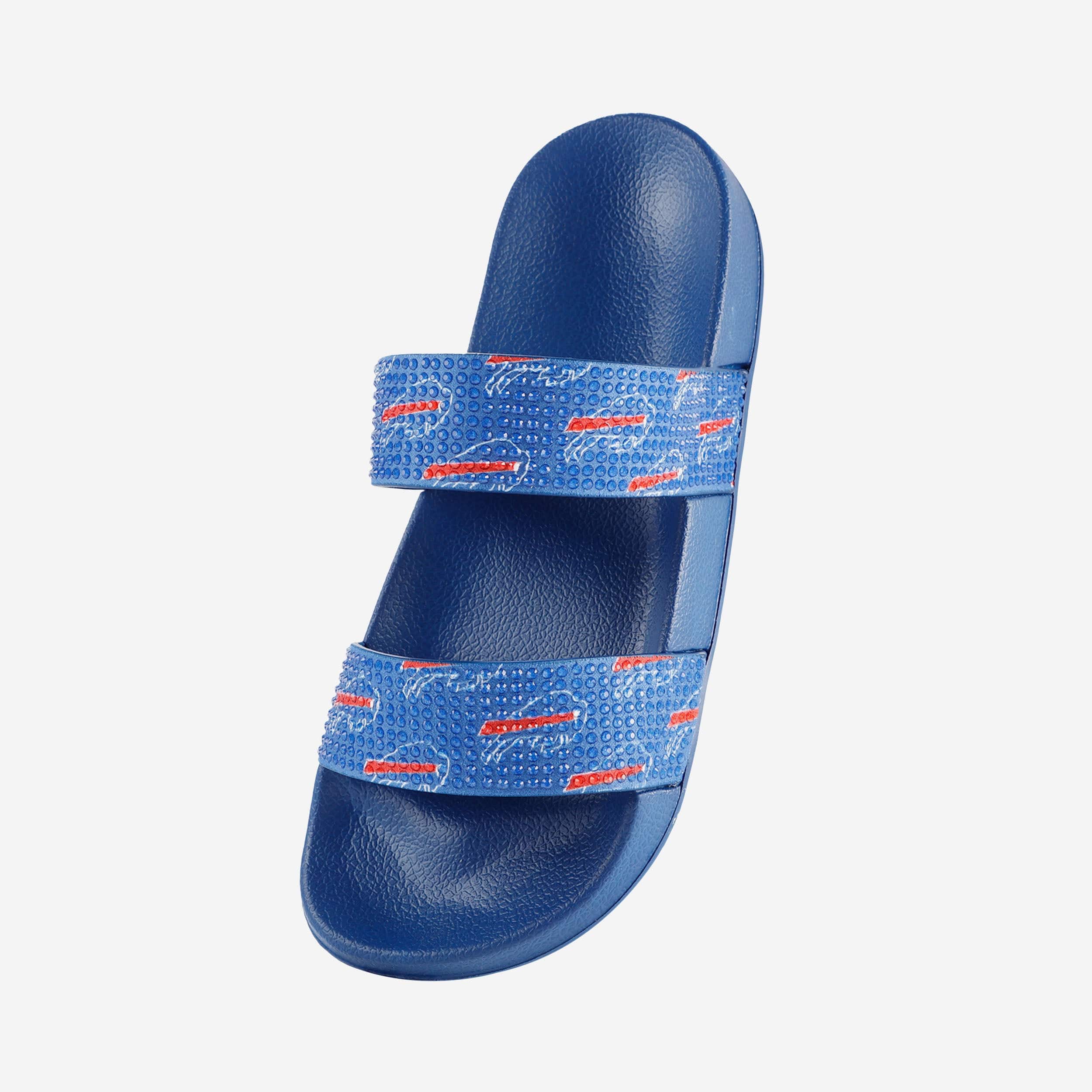 Buffalo Bills Womens Double Strap Shimmer Sandal 2 Buffalo Bills Womens Double Strap Shimmer Sandal