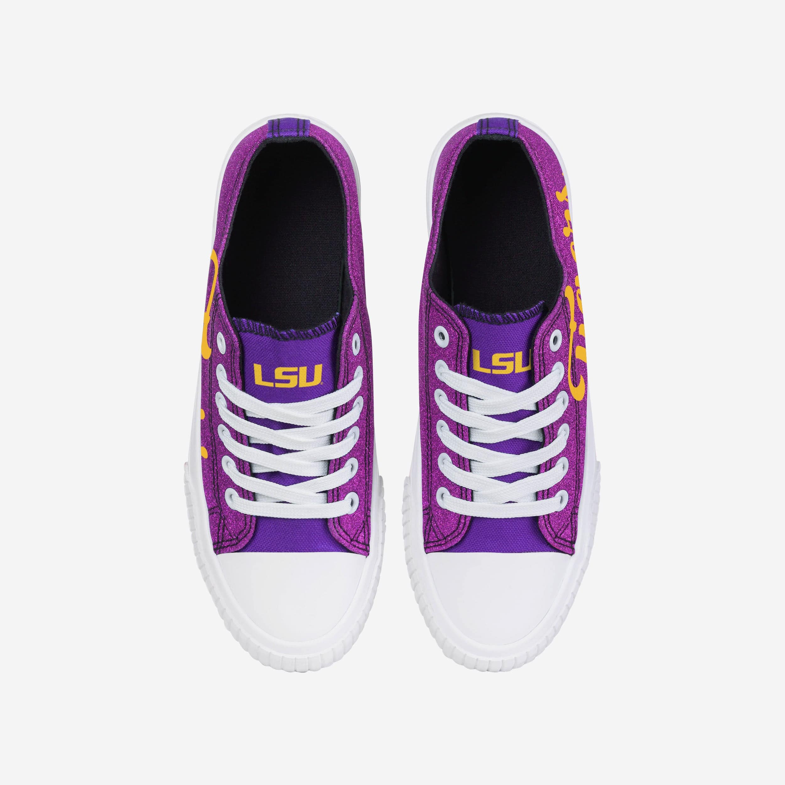 LSU Tigers Womens Color Glitter Low Top Canvas Shoes 3 LSU Tigers Womens Color Glitter Low Top Canvas Shoes