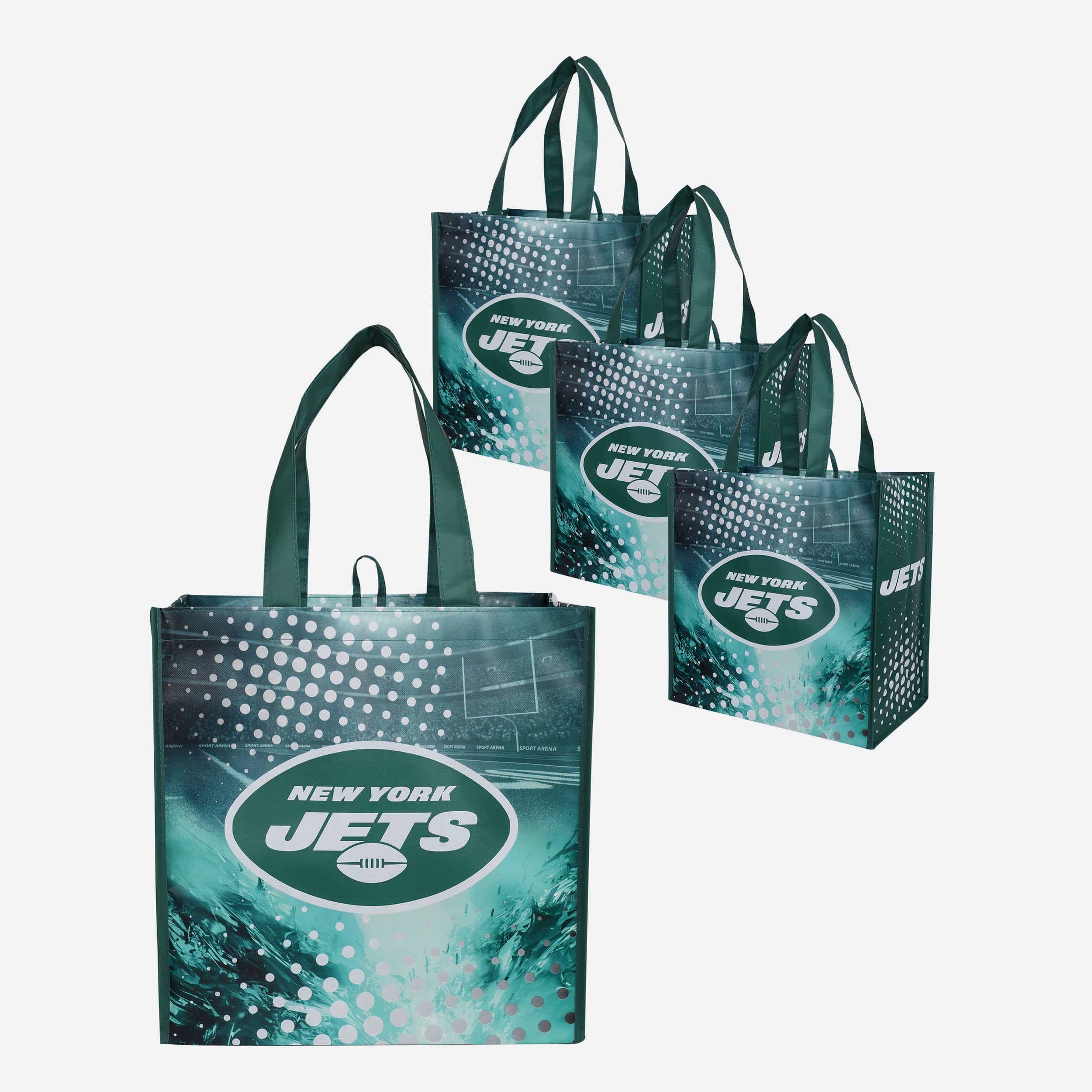 New York Jets 4 Pack Reusable Shopping Bag 2 New York Jets 4 Pack Reusable Shopping Bag