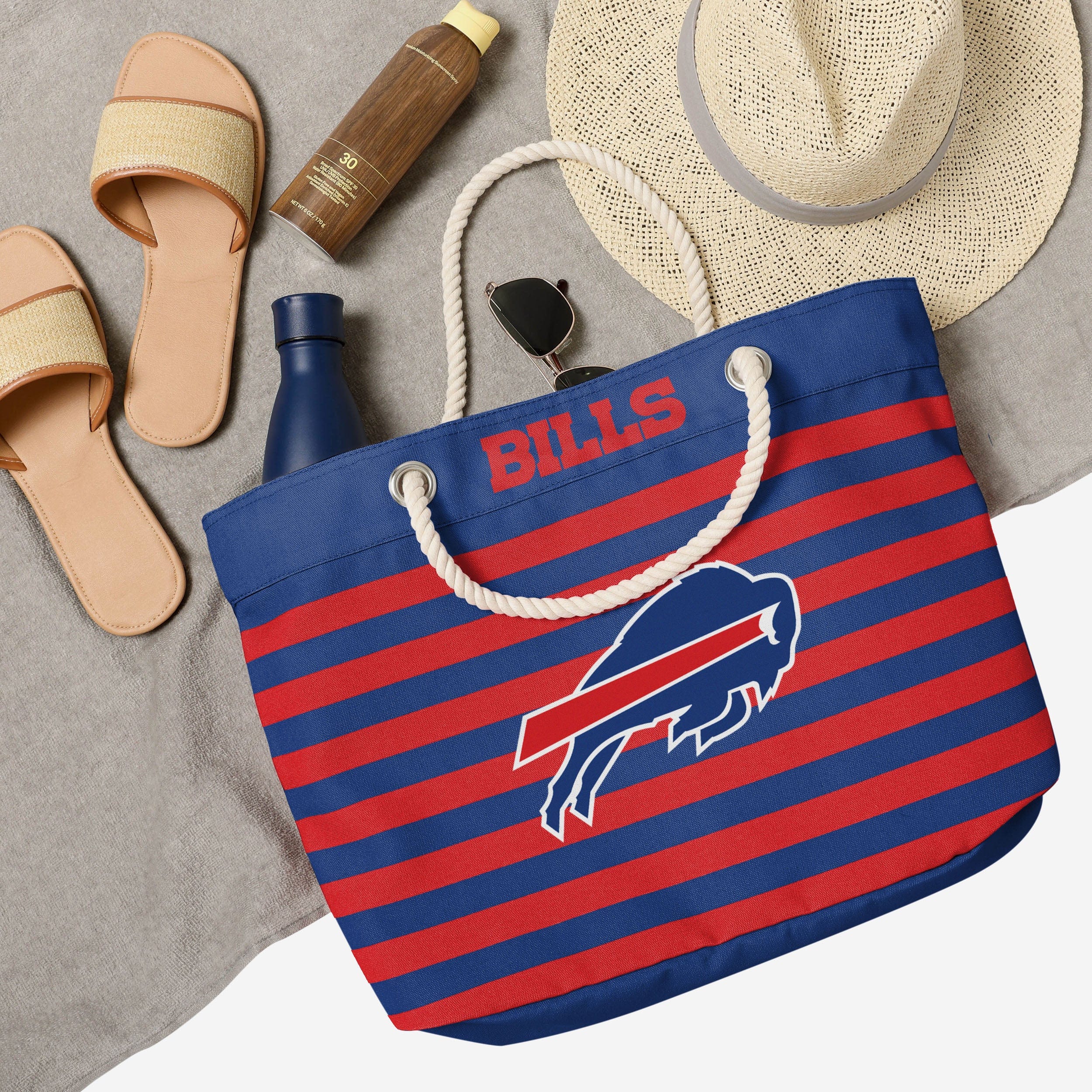 Buffalo Bills Nautical Stripe Tote Bag 4 Buffalo Bills Nautical Stripe Tote Bag